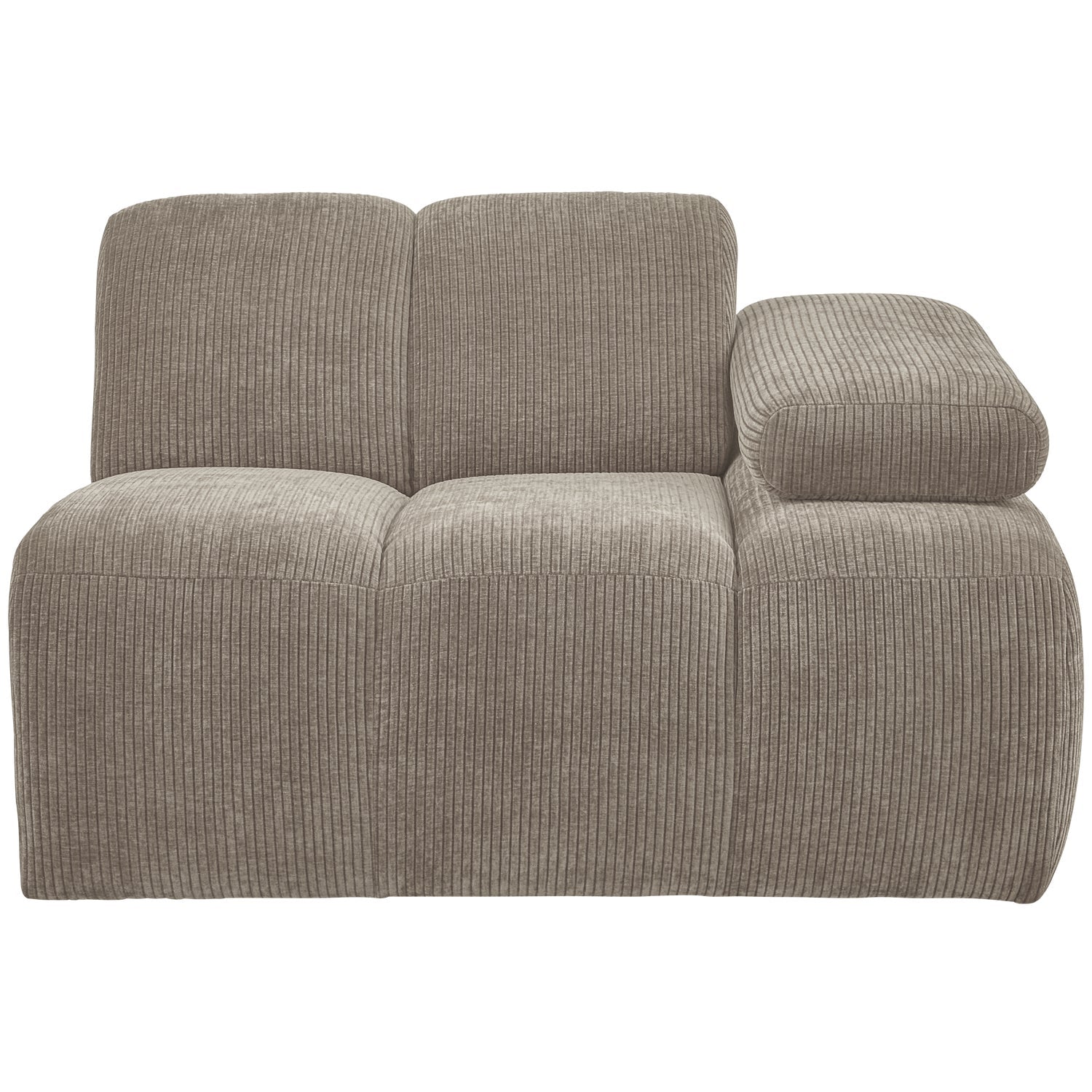 Modulsofa MOJO - rechte Element in dunkelsandfarbener Cord-Optik