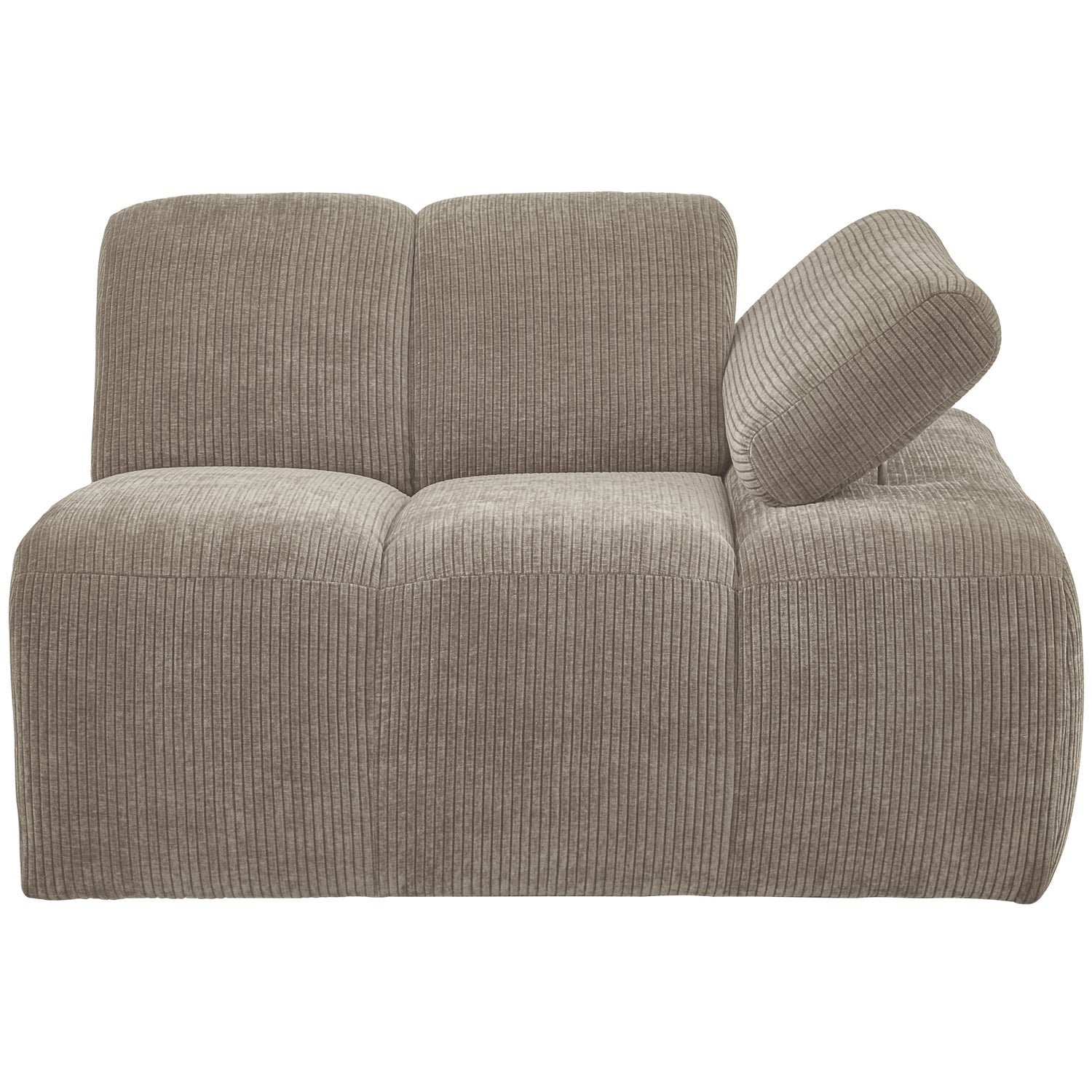 Modulsofa MOJO - rechte Element in dunkelsandfarbener Cord-Optik