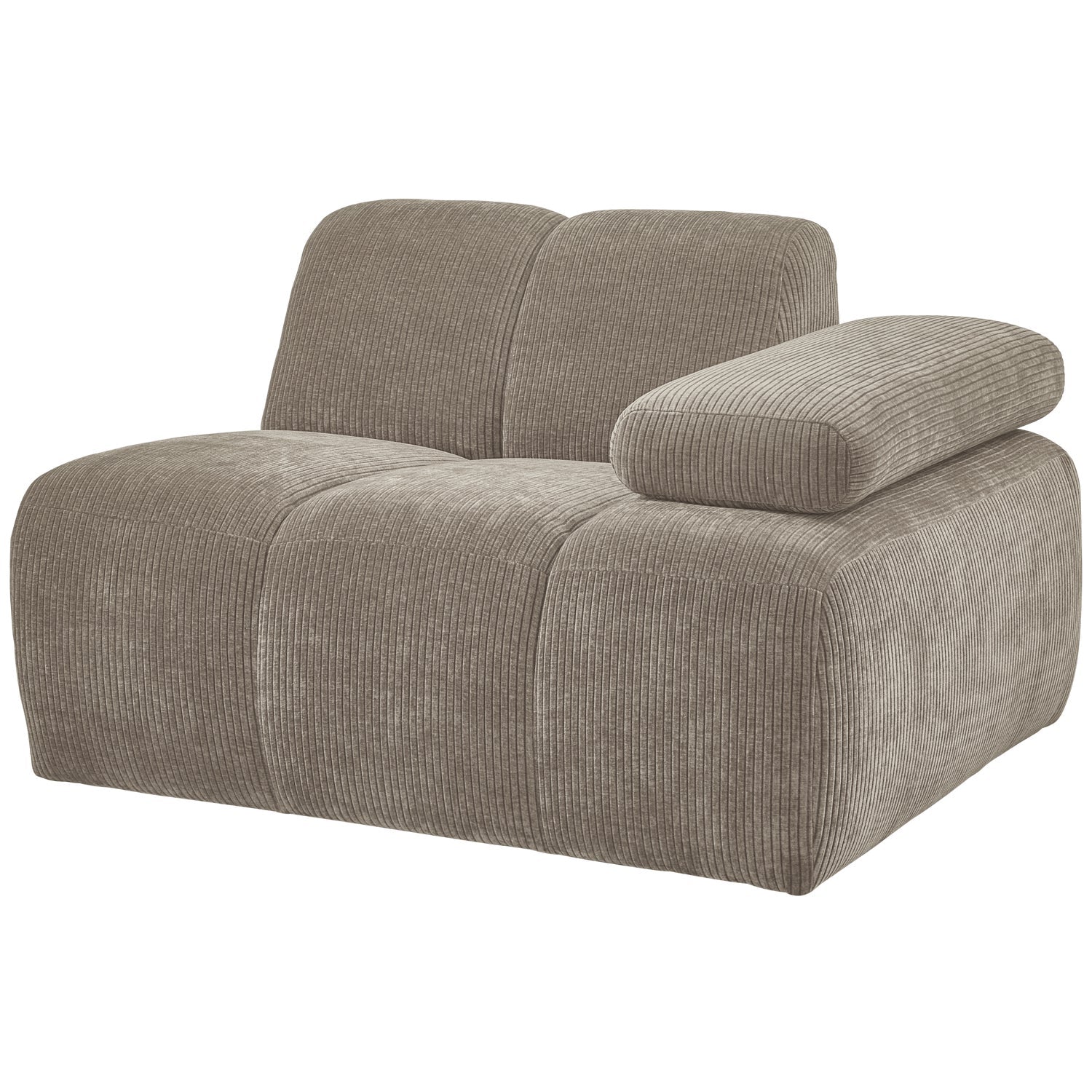 Modulsofa MOJO - rechte Element in dunkelsandfarbener Cord-Optik