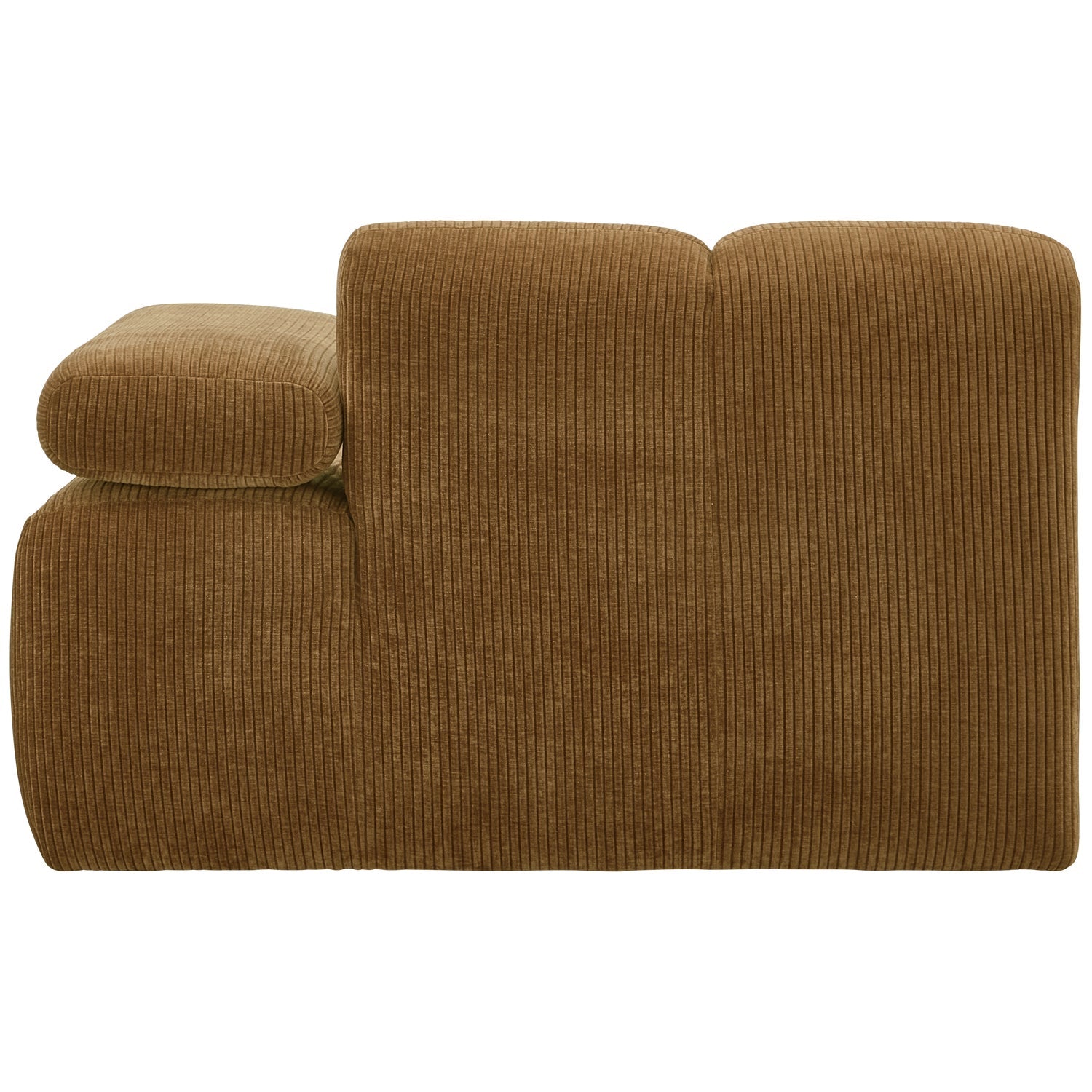 Modulares Sofa MOJO - rechte Element in dunklem Honigcord