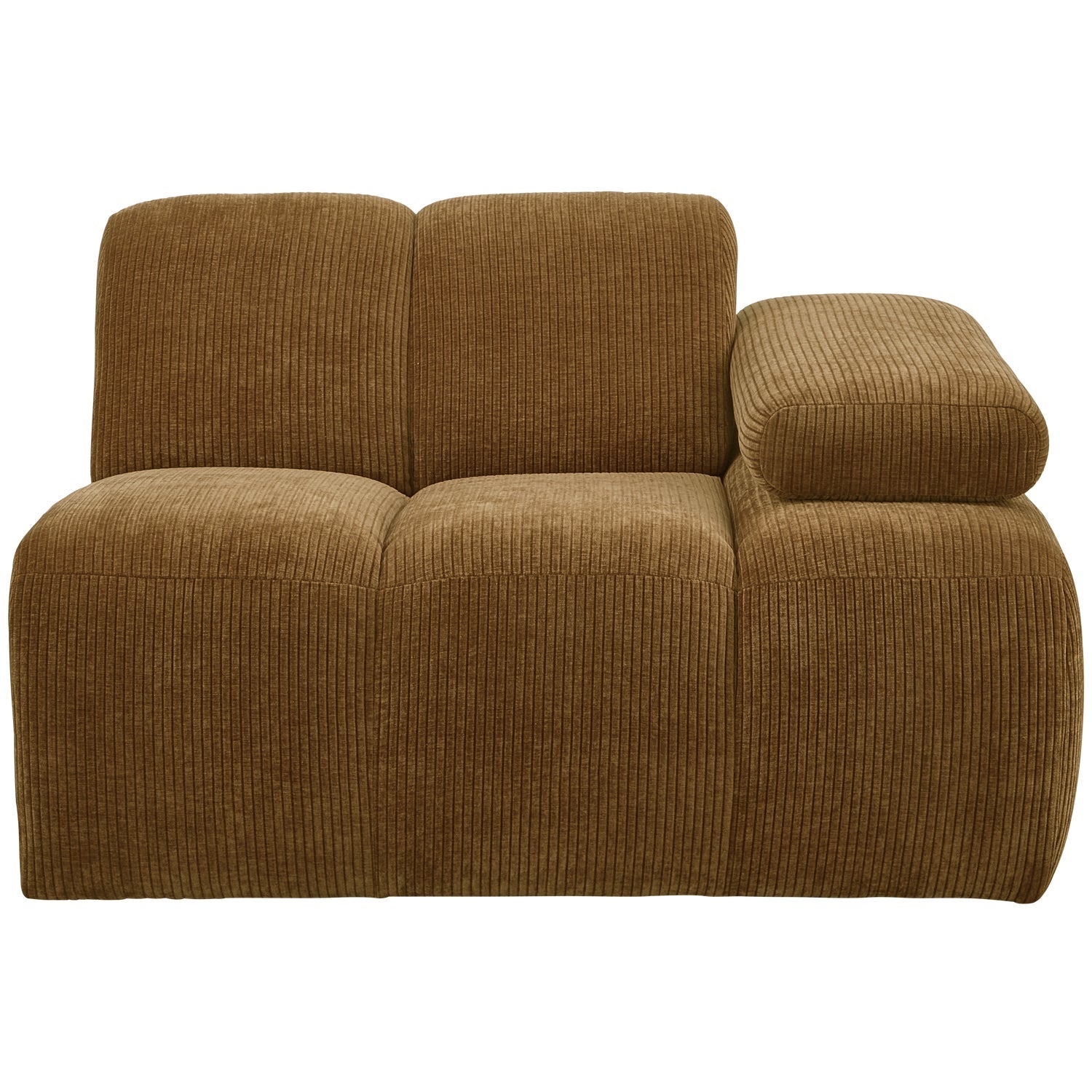 Modulares Sofa MOJO - rechte Element in dunklem Honigcord