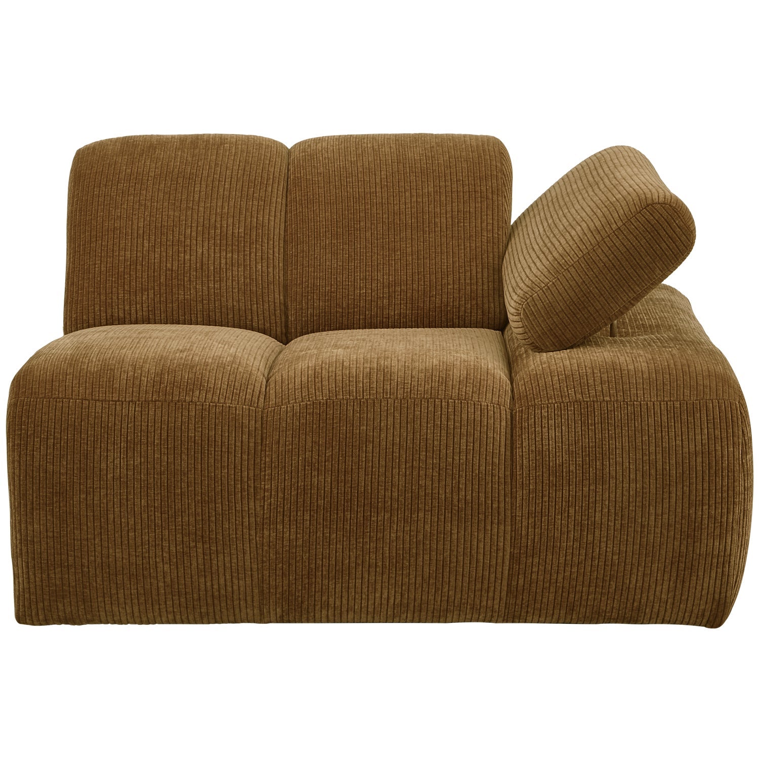 Modulares Sofa MOJO - rechte Element in dunklem Honigcord