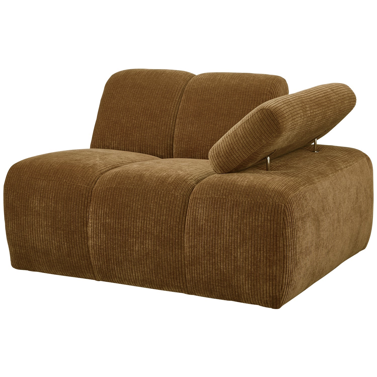 Modulares Sofa MOJO - rechte Element in dunklem Honigcord