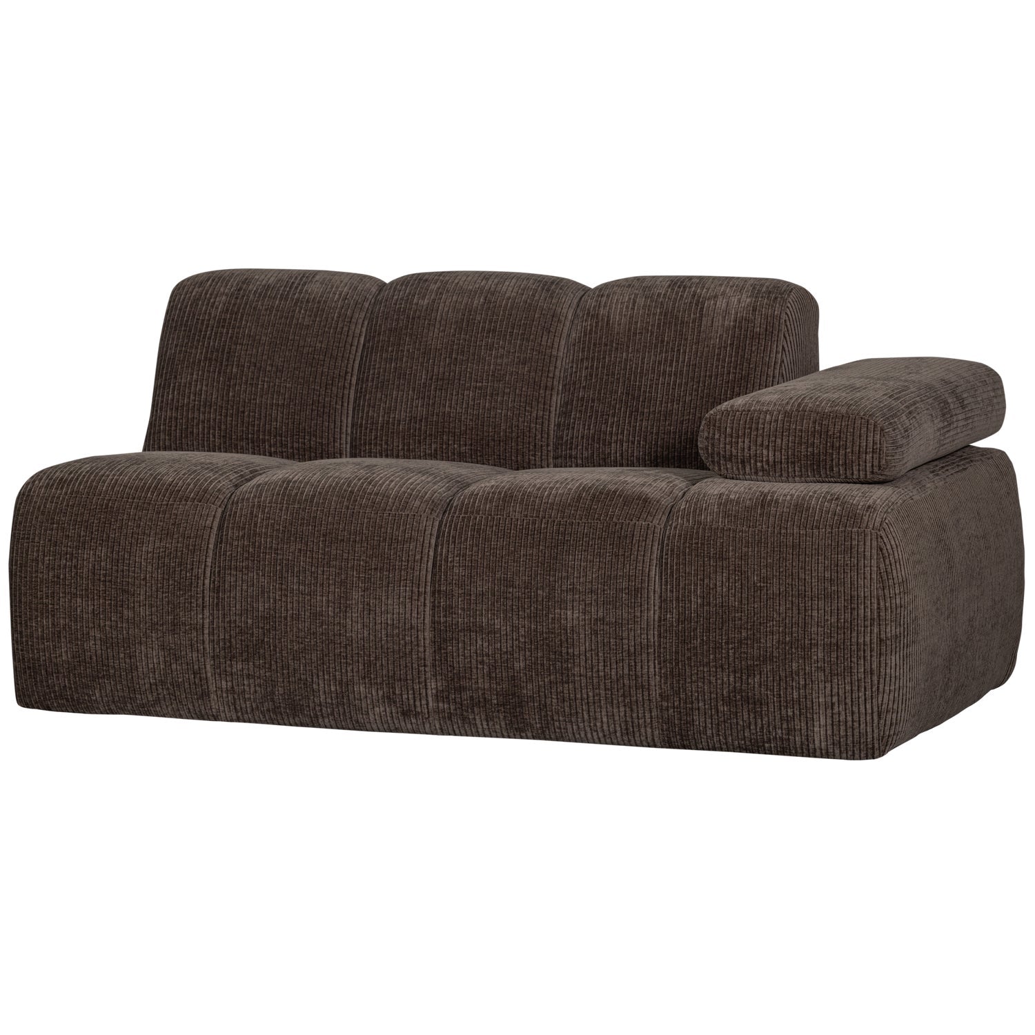 Modulares Sofa MOJO - 1,5-sitziges Element rechtsseitig dunkelbraun Cord
