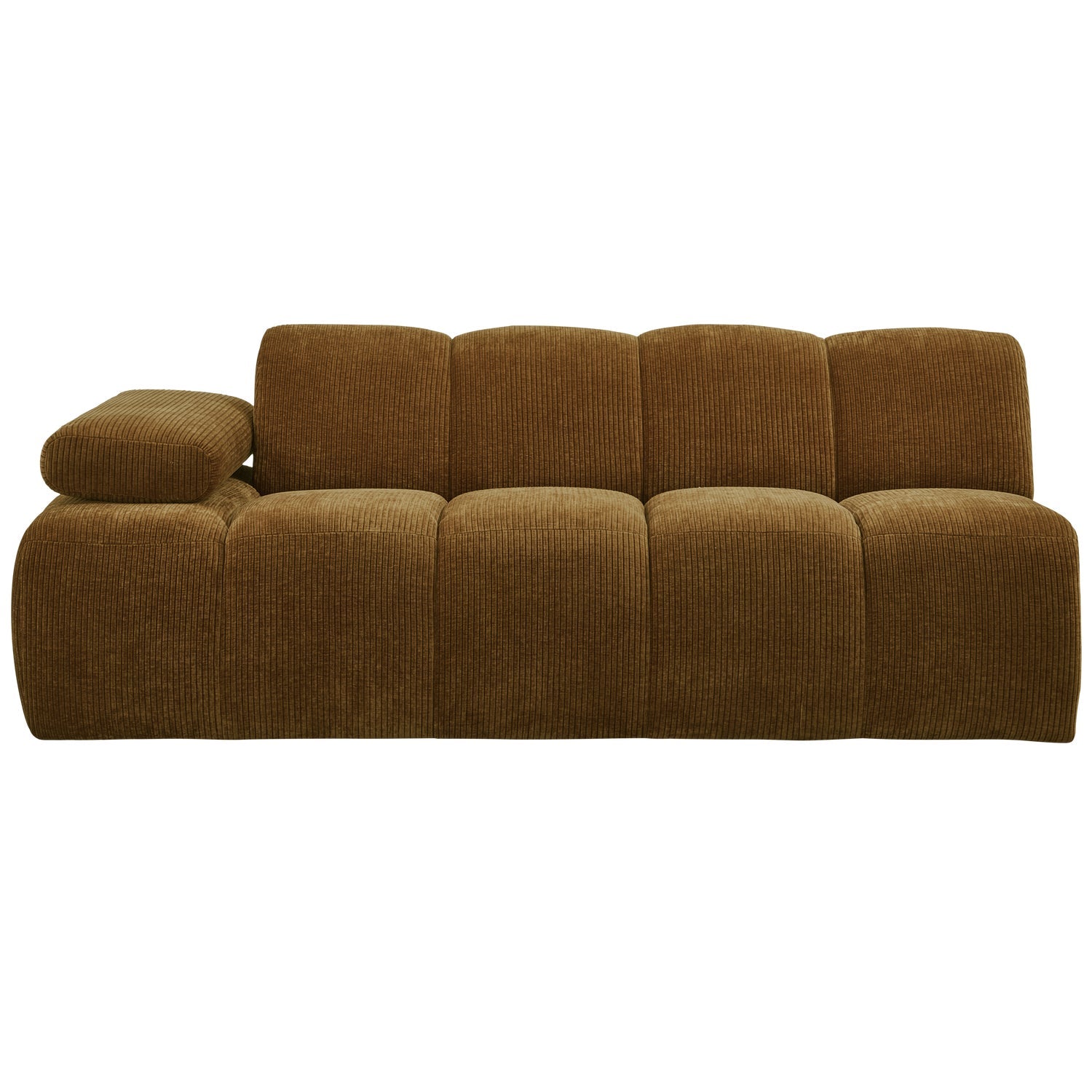 Modulares Sofa MOJO - 2-sitziges Element linksseitig dunkel honigfarbenes Cord