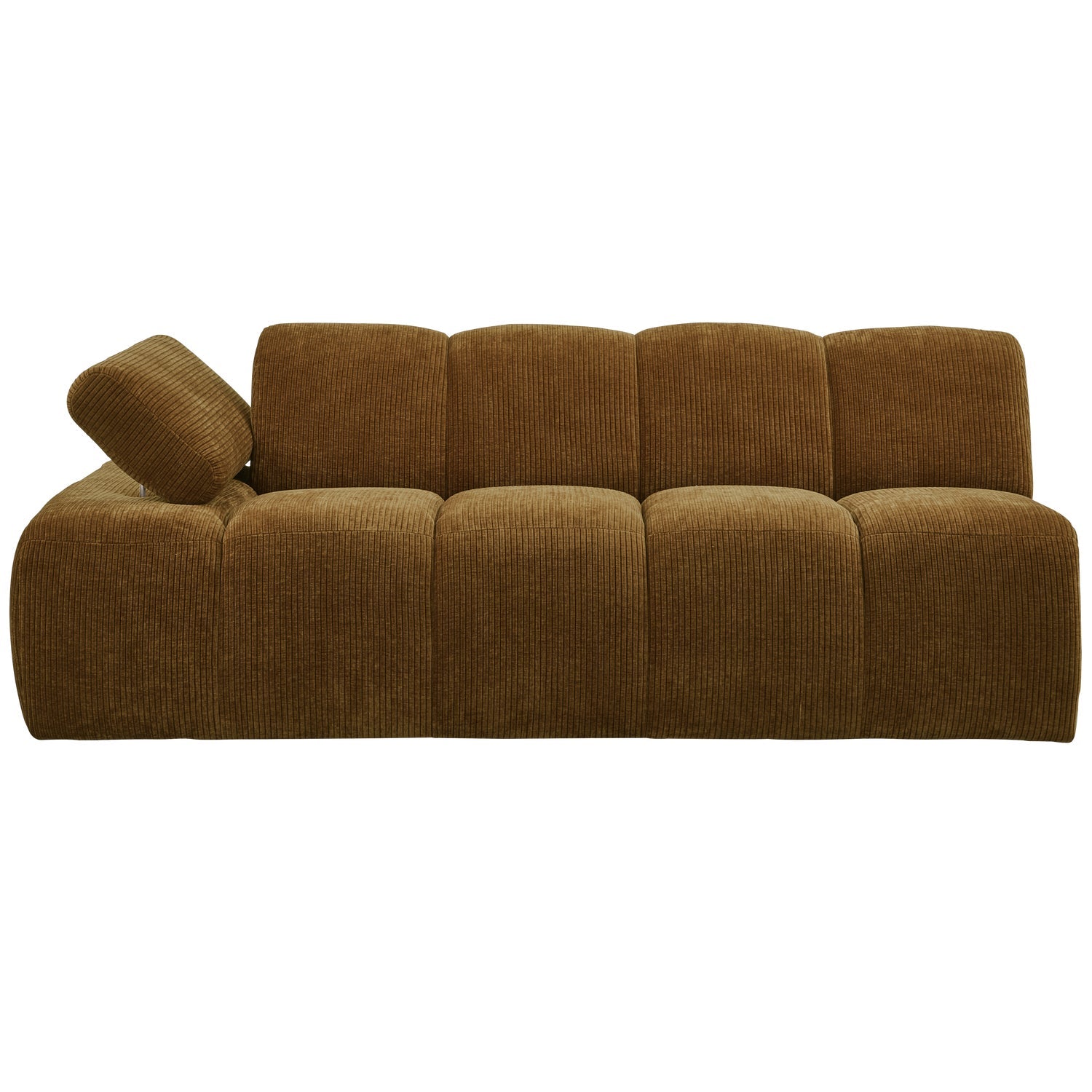Modulares Sofa MOJO - 2-sitziges Element linksseitig dunkel honigfarbenes Cord