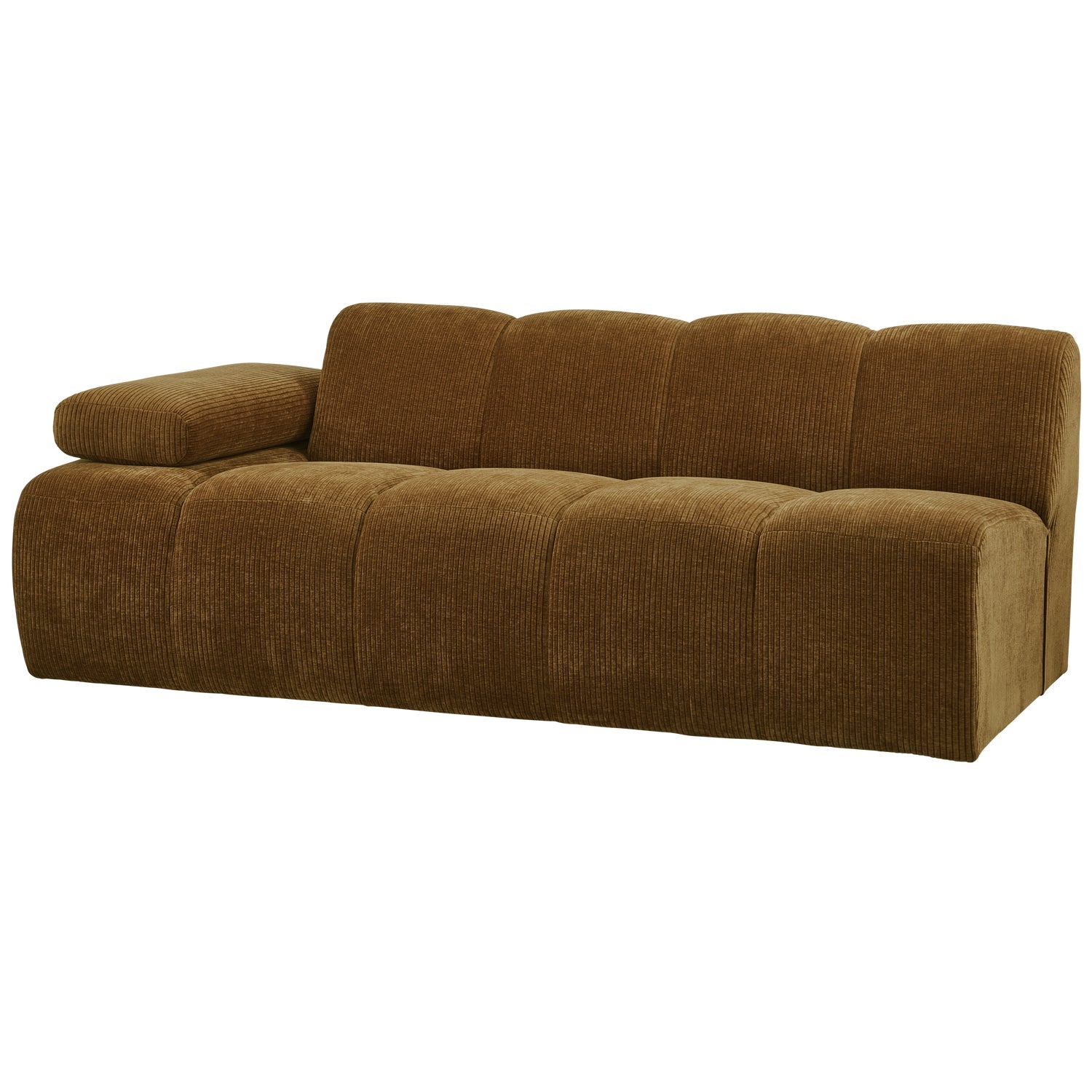 Modulares Sofa MOJO - 2-sitziges Element linksseitig dunkel honigfarbenes Cord