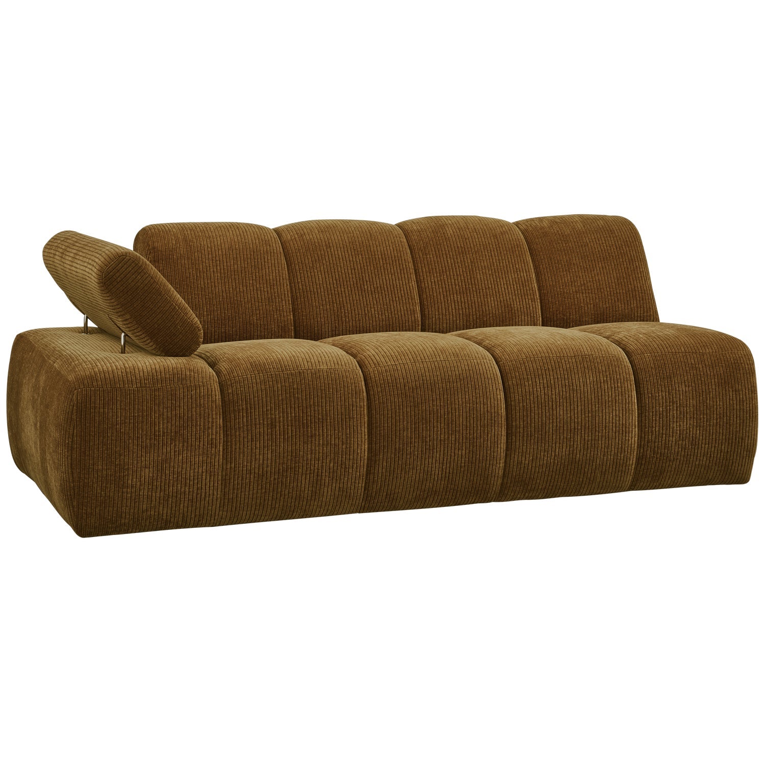 Modulares Sofa MOJO - 2-sitziges Element linksseitig dunkel honigfarbenes Cord