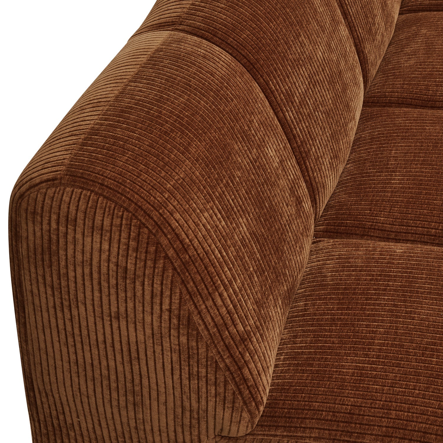 Modulsofa MOJO - 2-sitziges Element rechtsseitig braunes Cord