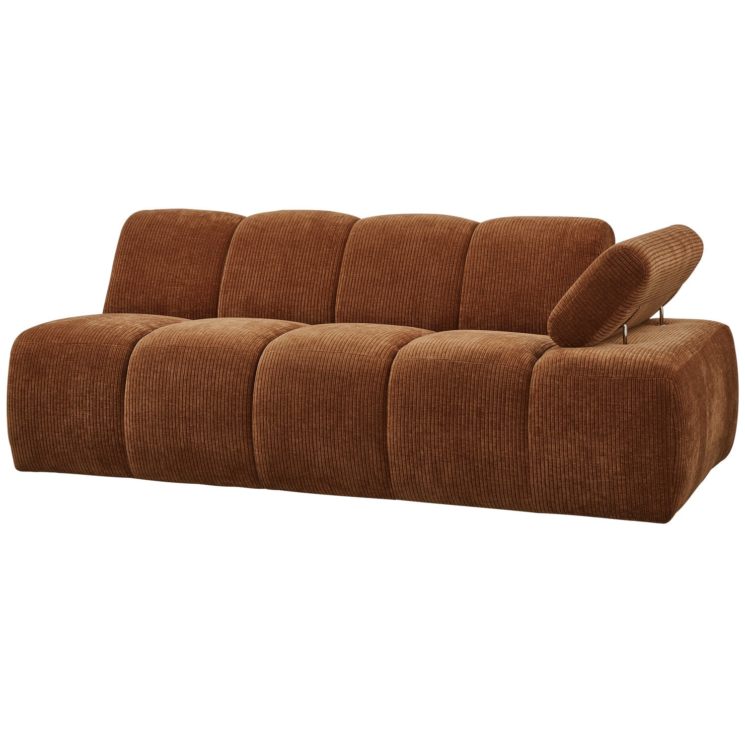 Modulsofa MOJO - 2-sitziges Element rechtsseitig braunes Cord