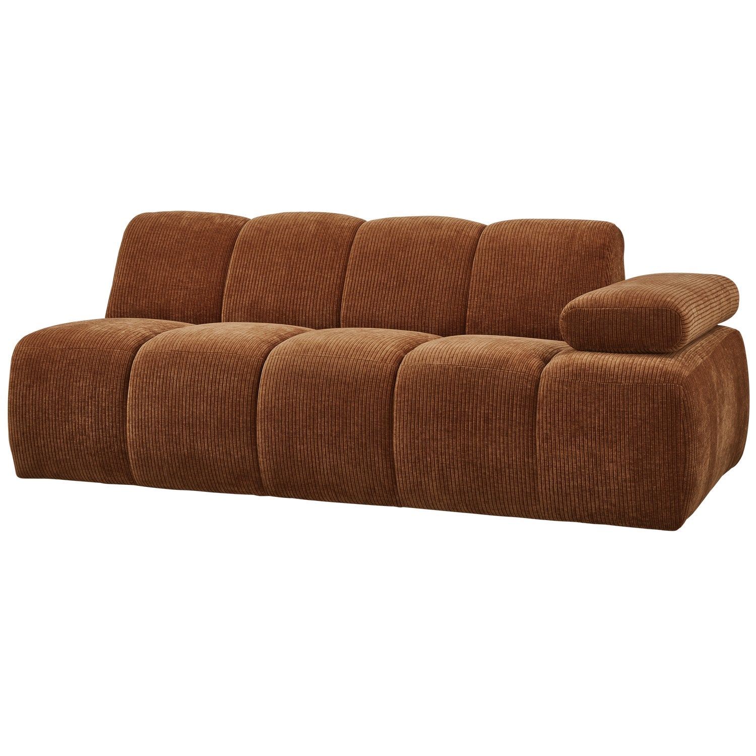 Modulsofa MOJO - 2-sitziges Element rechtsseitig braunes Cord