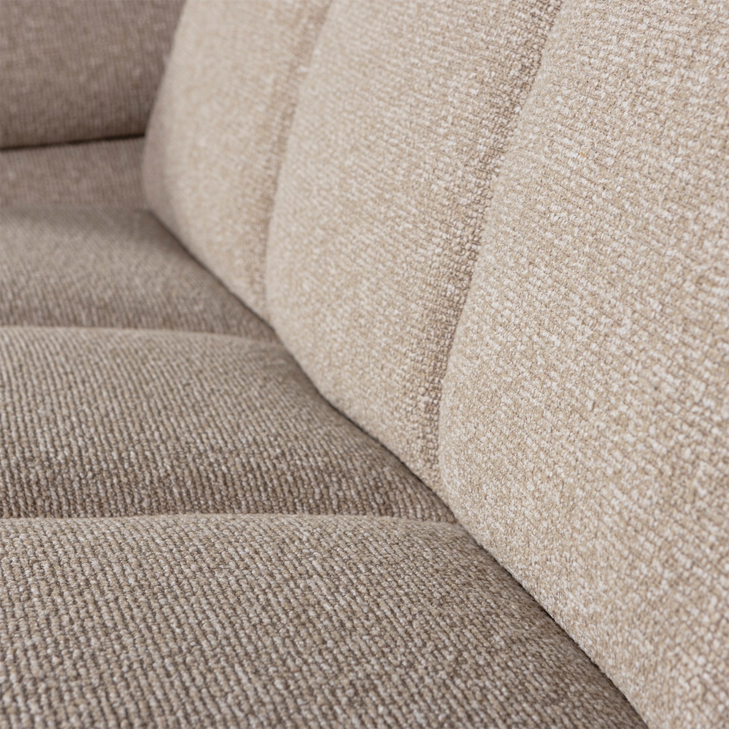 Modulares Sofa MOJO - 2-sitziges Element linksseitig in beigem Mélange Bouclé