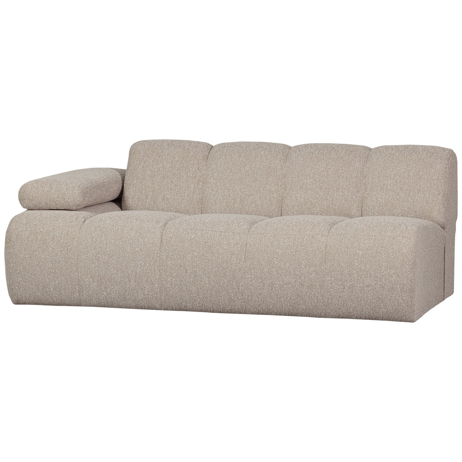 Modulares Sofa MOJO - 2-sitziges Element linksseitig in beigem Mélange Bouclé