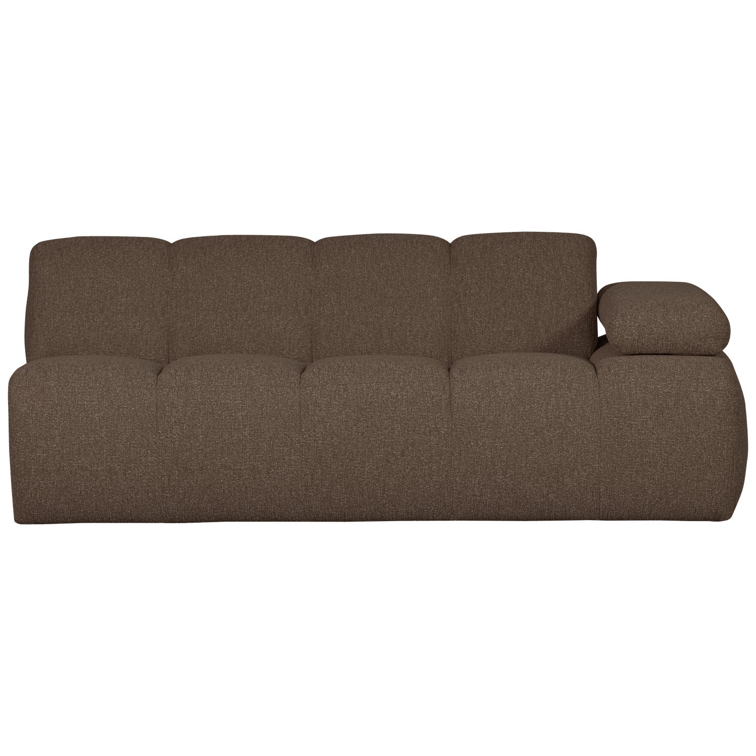 Modulares Sofa MOJO - 2-sitziges Element rechtsseitig dunkelbraun Bouclé