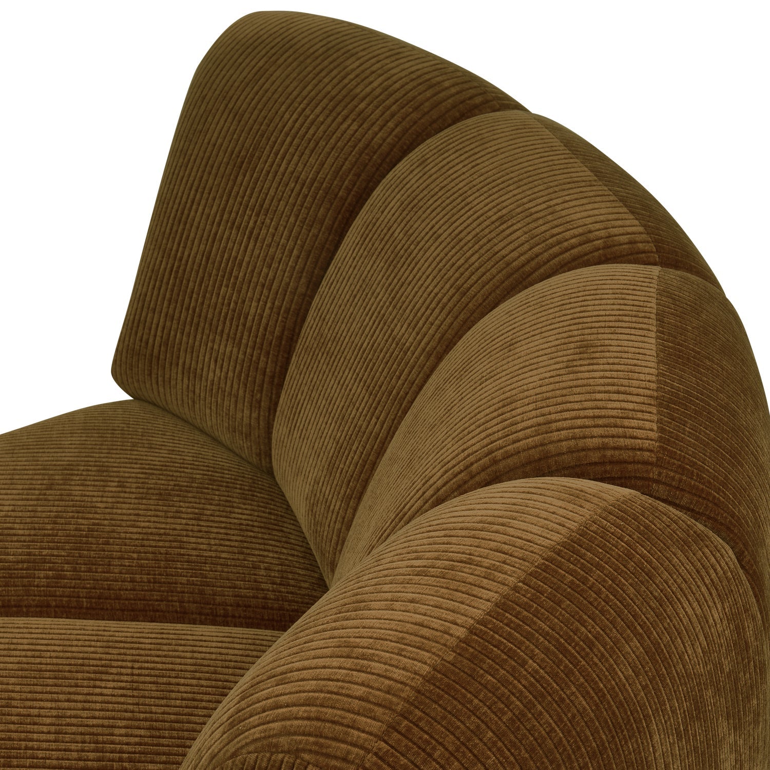 Modulsofa MOJO - dunkles honigfarbenes Cord-Eckelement