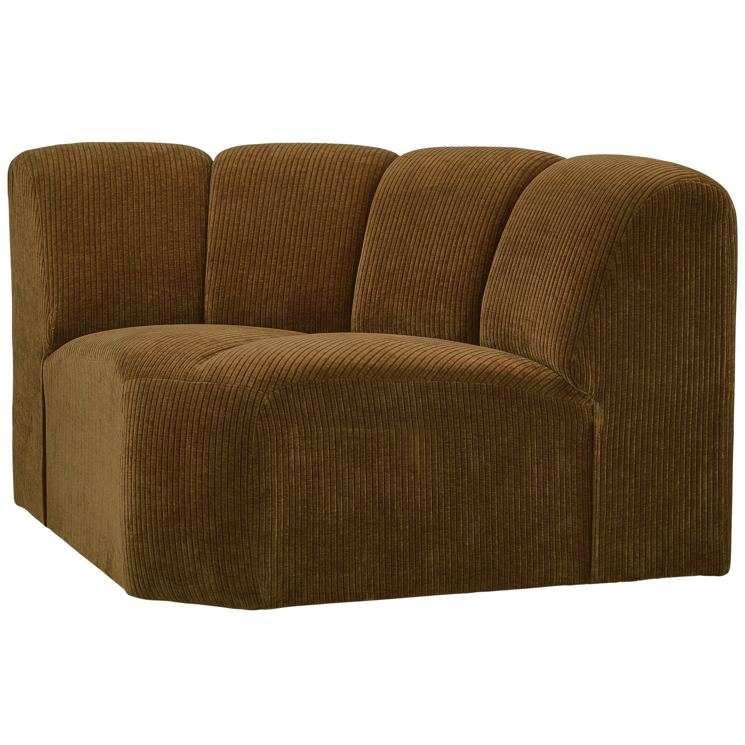Modulsofa MOJO - dunkles honigfarbenes Cord-Eckelement