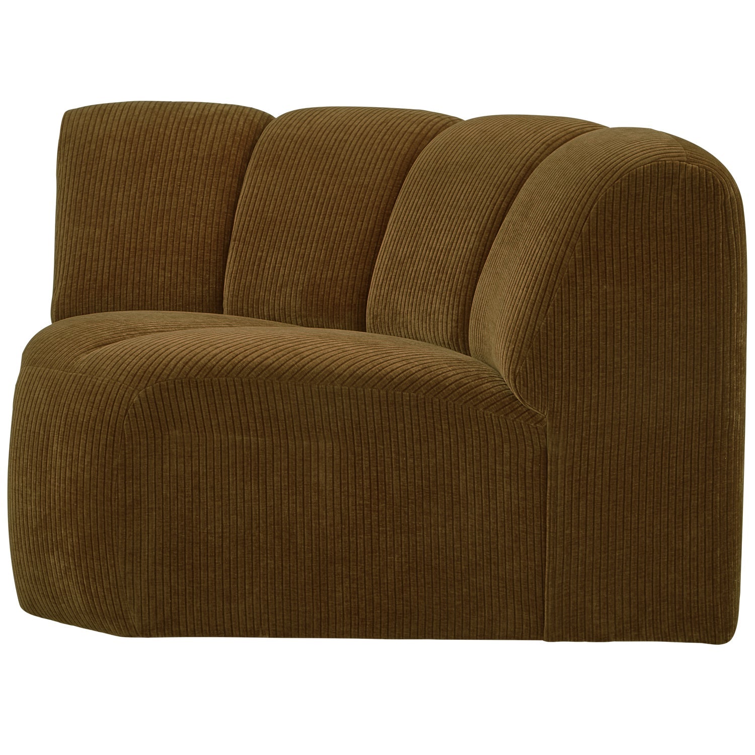 Modulsofa MOJO - dunkles honigfarbenes Cord-Eckelement