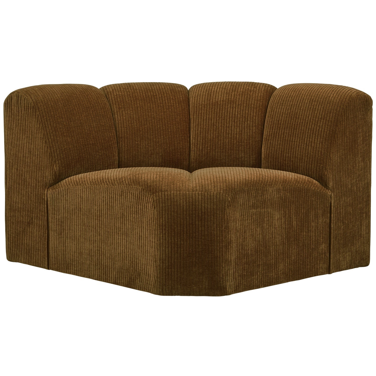 Modulsofa MOJO - dunkles honigfarbenes Cord-Eckelement