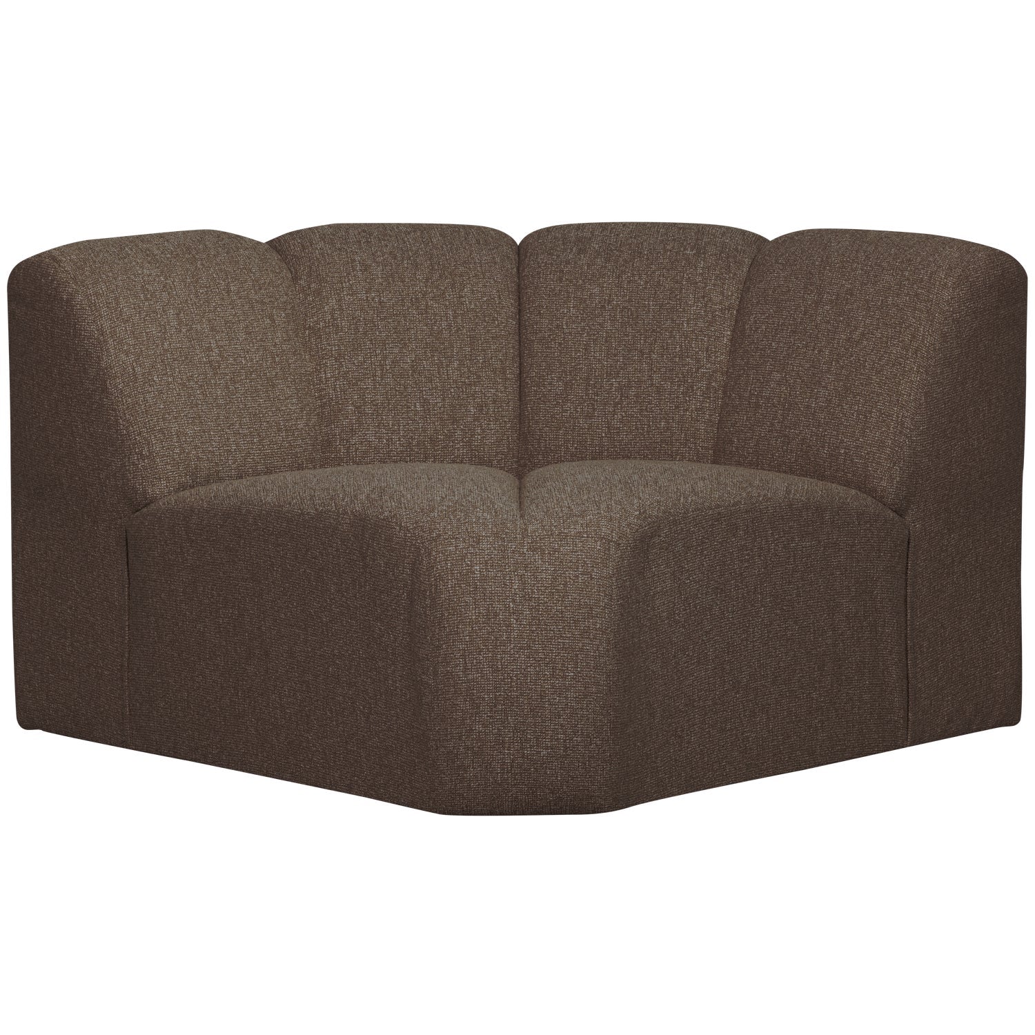 Modulares Sofa MOJO - Eckelement in dunkelbraunem Bouclé