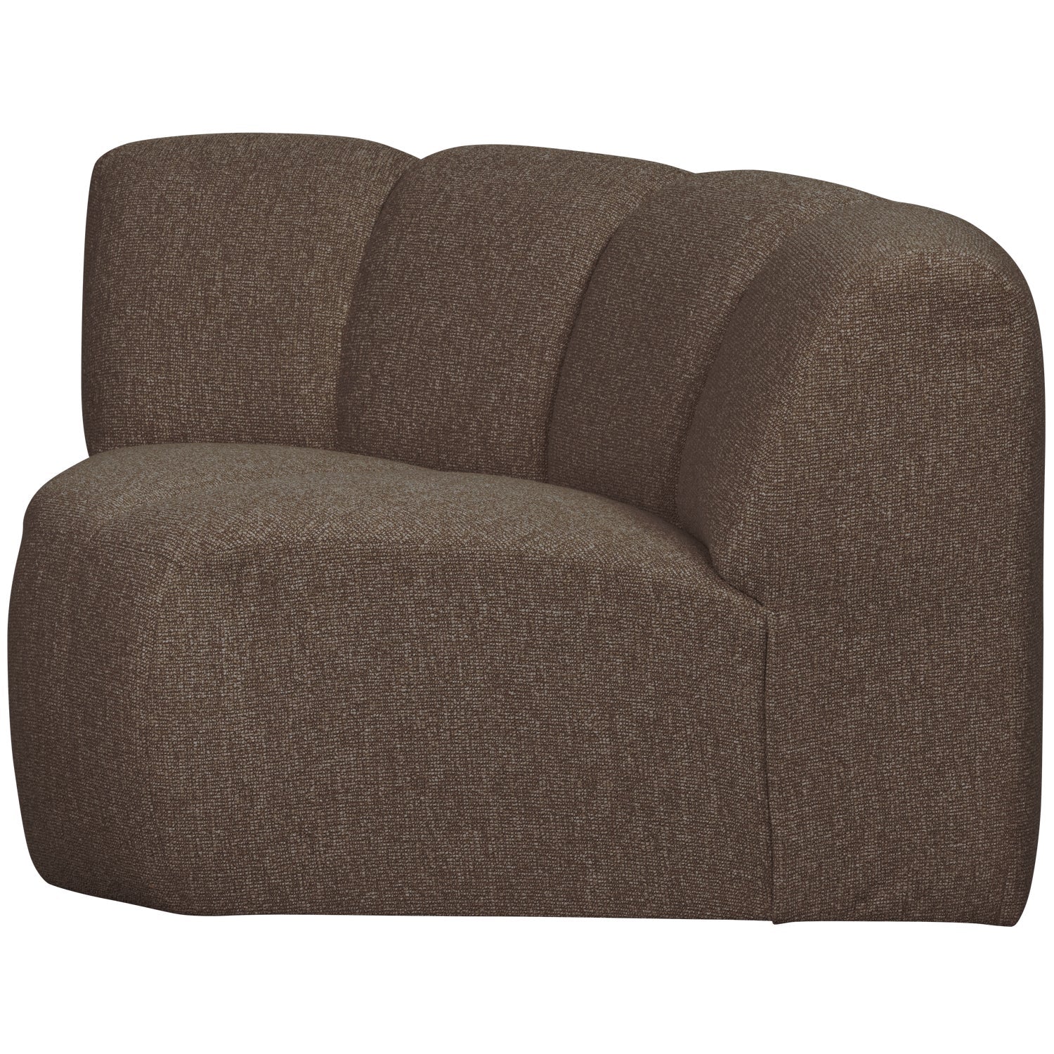 Modulares Sofa MOJO - Eckelement in dunkelbraunem Bouclé
