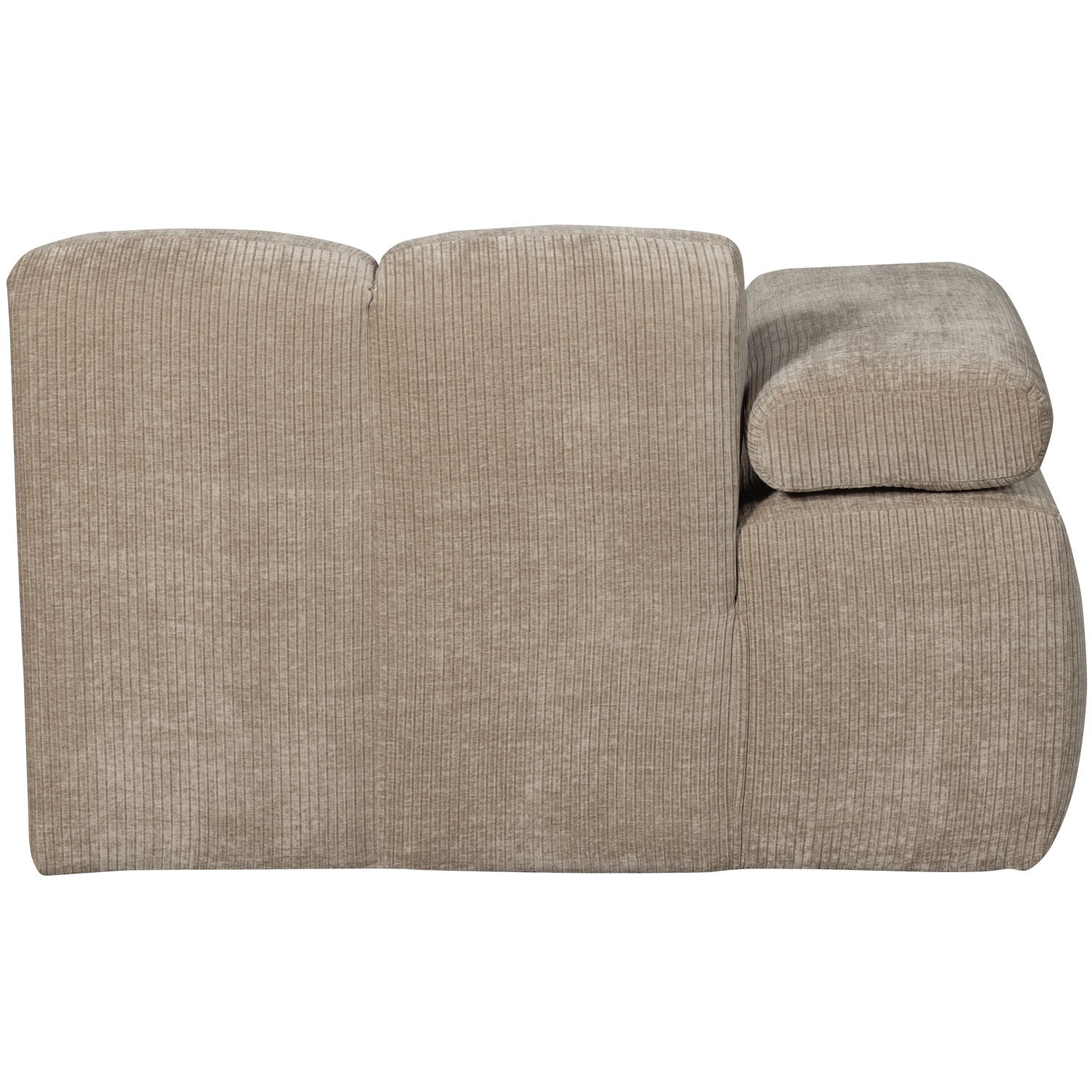 Modulares Sofa MOJO - linksseitiger Chaiselongue in dunkelbeigem Cord