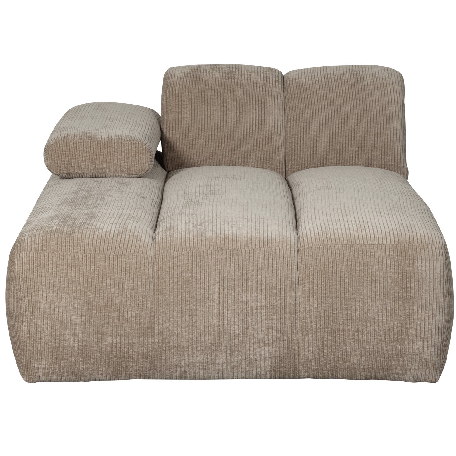Modulares Sofa MOJO - linksseitiger Chaiselongue in dunkelbeigem Cord