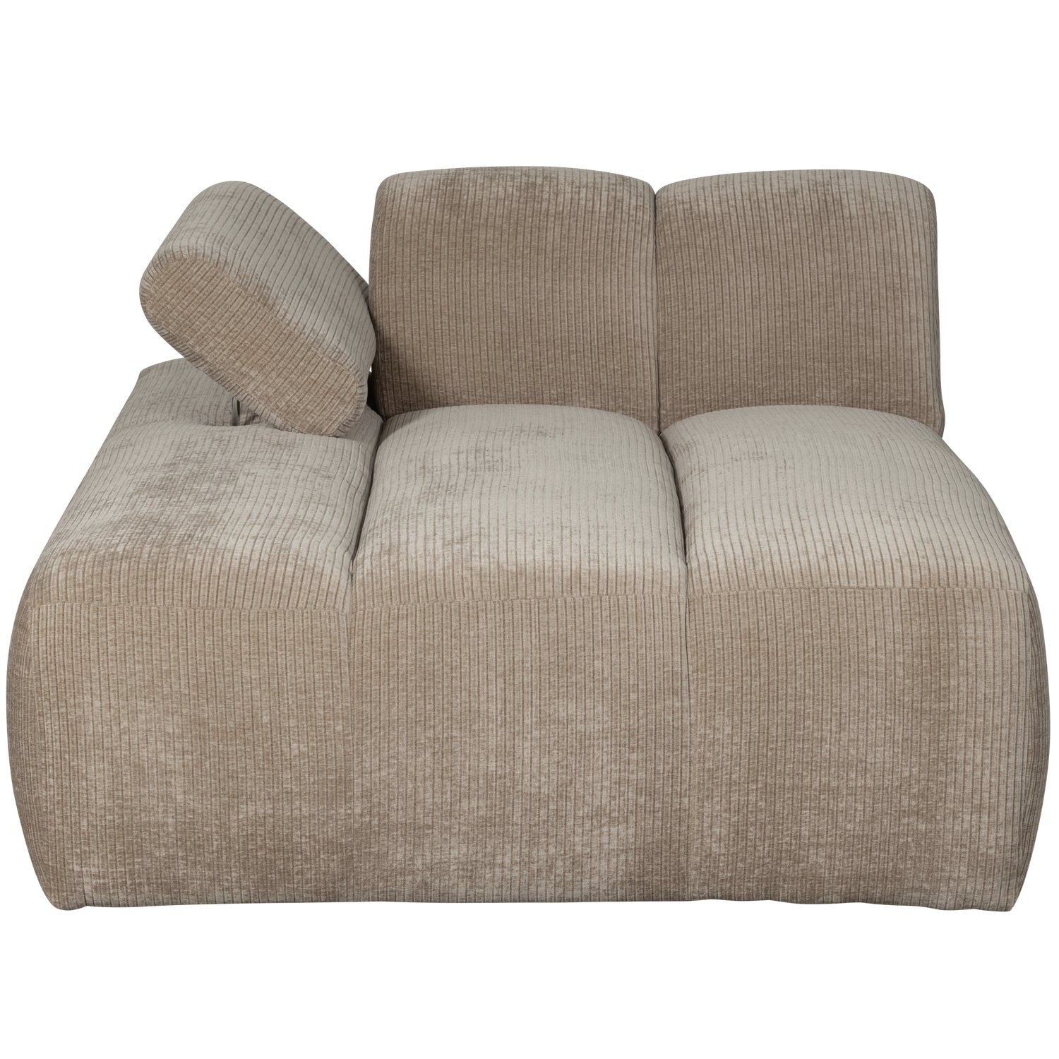 Modulares Sofa MOJO - linksseitiger Chaiselongue in dunkelbeigem Cord
