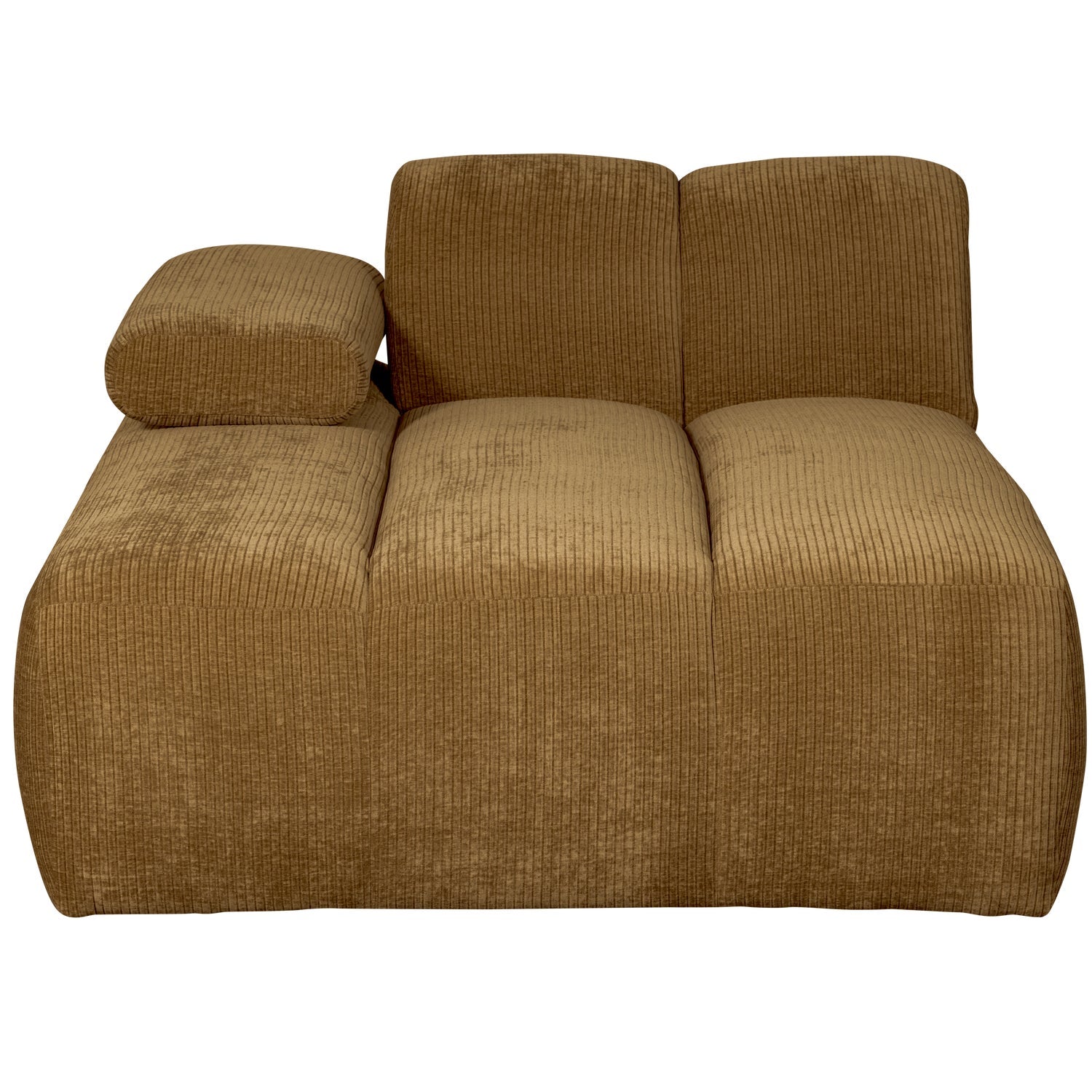 Modulares Sofa MOJO - linke Chaiselongue in dunklem Honigcord