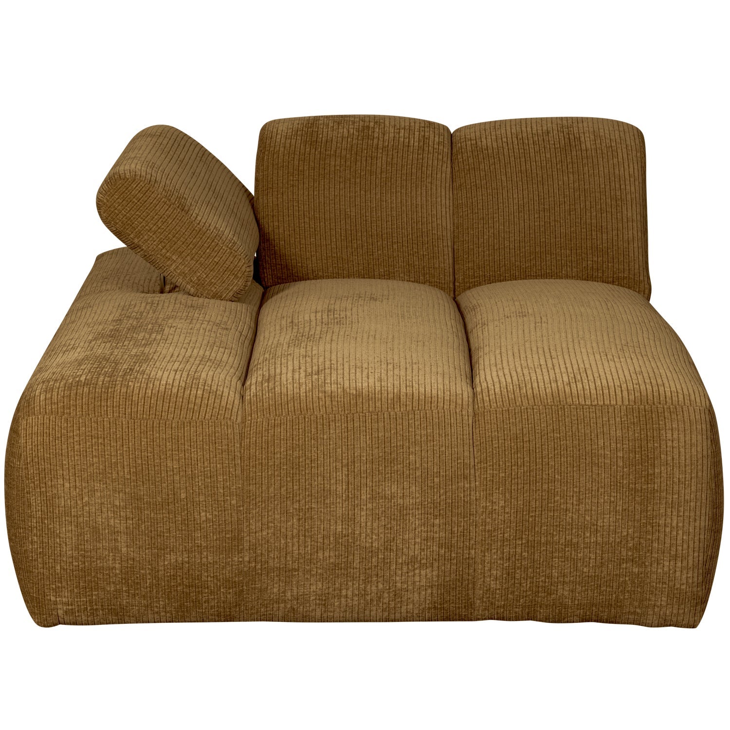 Modulares Sofa MOJO - linke Chaiselongue in dunklem Honigcord