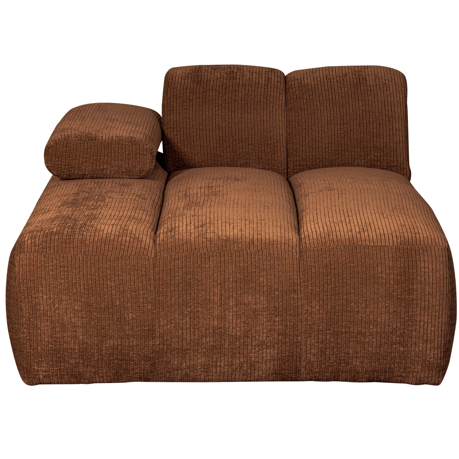 Modulares Sofa MOJO - linksseitiger Chaiselongue aus braunem Cord