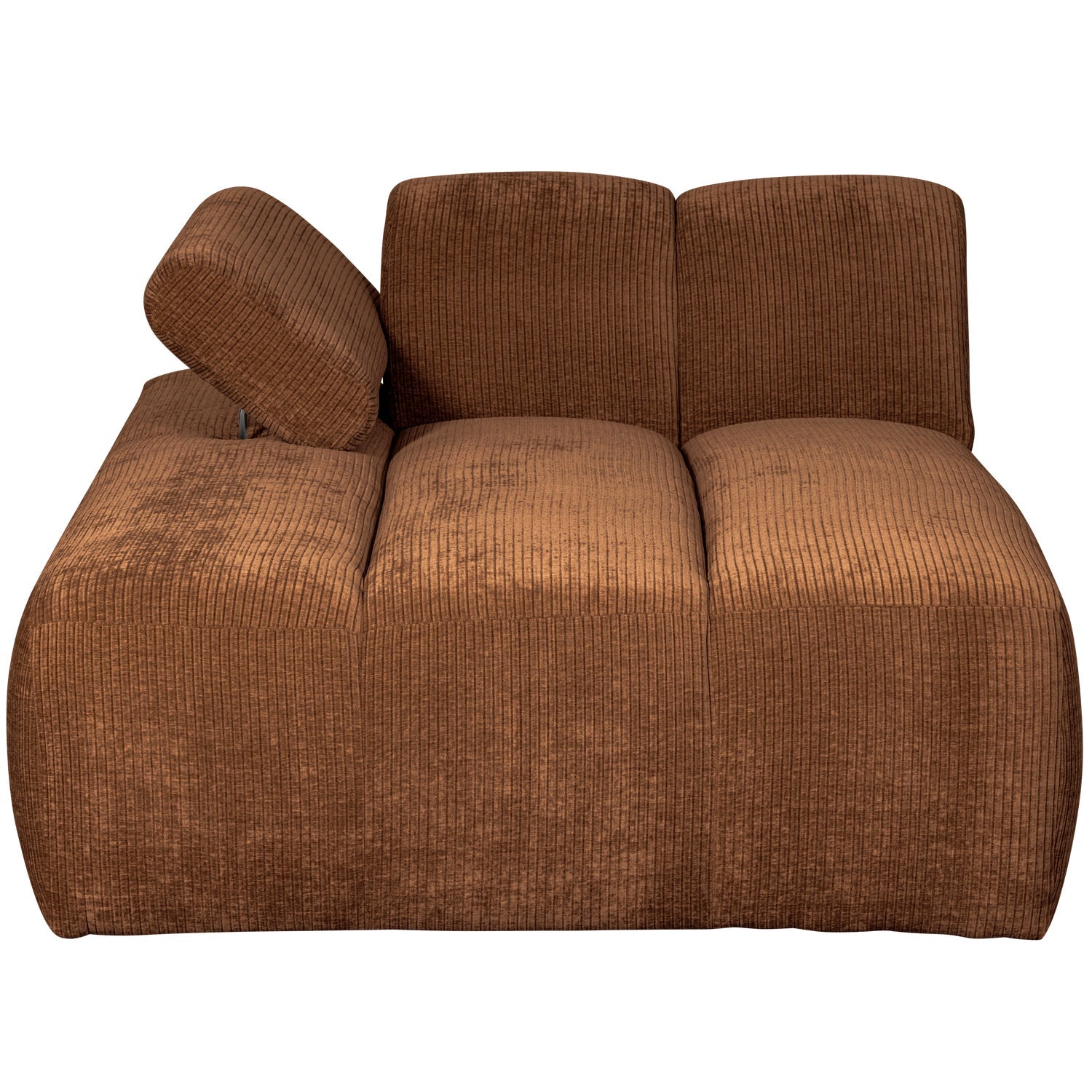 Modulares Sofa MOJO - linksseitiger Chaiselongue aus braunem Cord