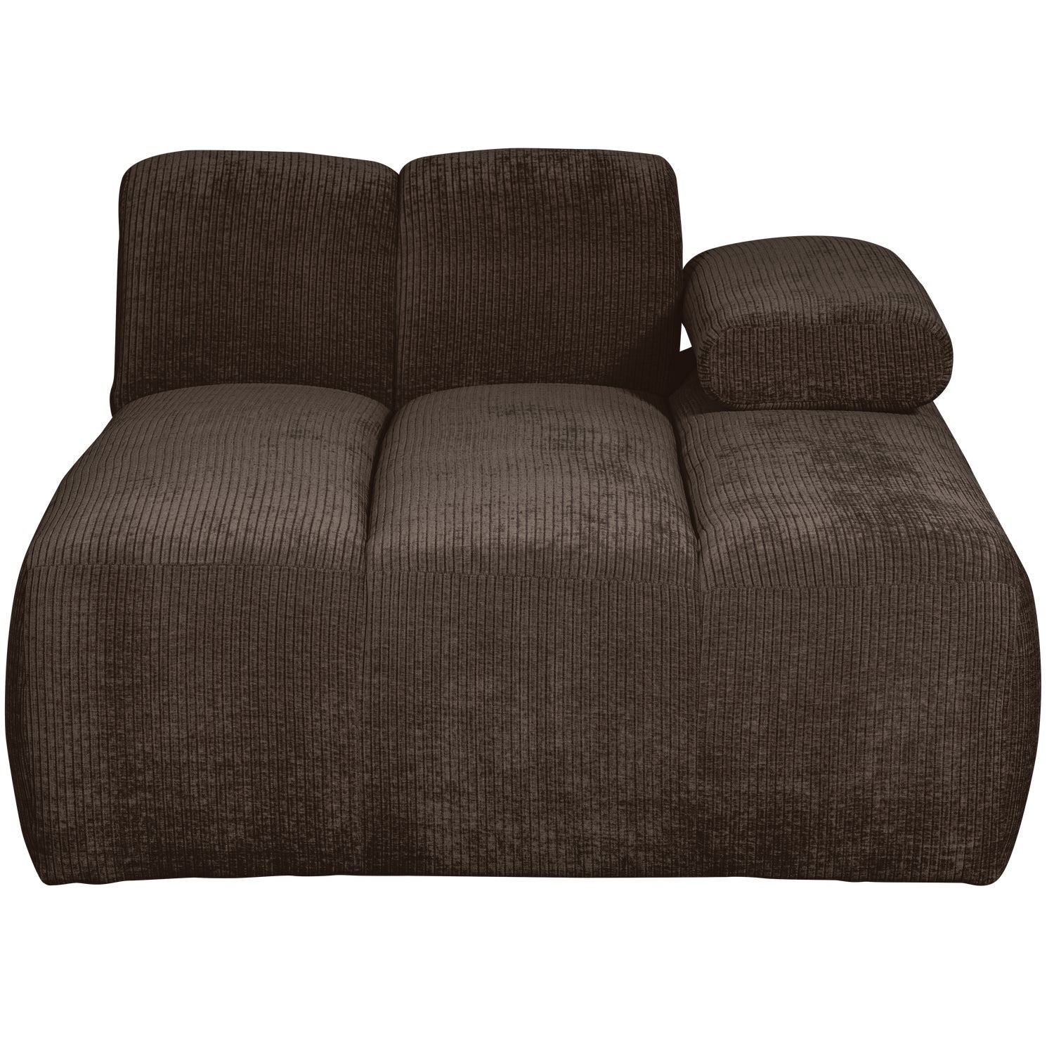 Modulares Sofa MOJO - rechtsseitiger Chaiselongue in dunkelbraunem Cord