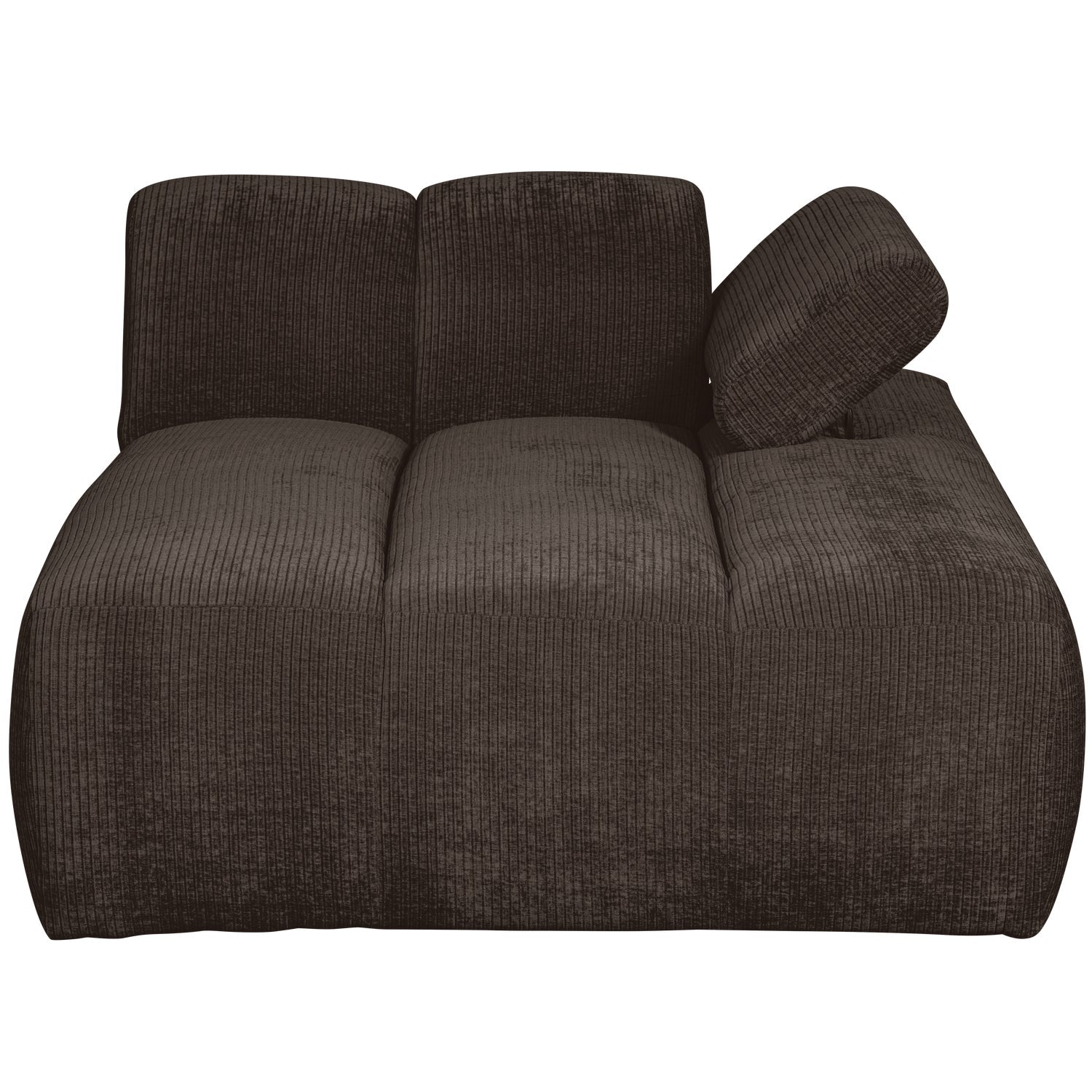 Modulares Sofa MOJO - rechtsseitiger Chaiselongue in dunkelbraunem Cord