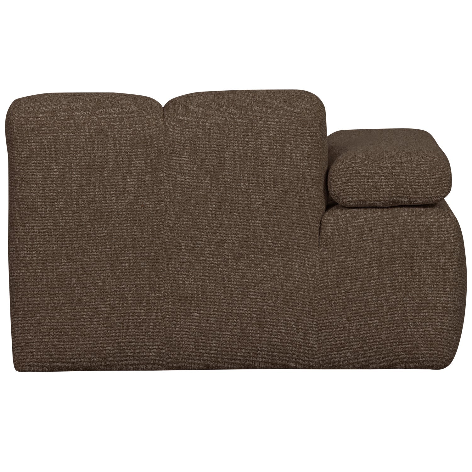 Modulares Sofa MOJO - linksseitiger Chaiselongue in dunkelbraunem Bouclé