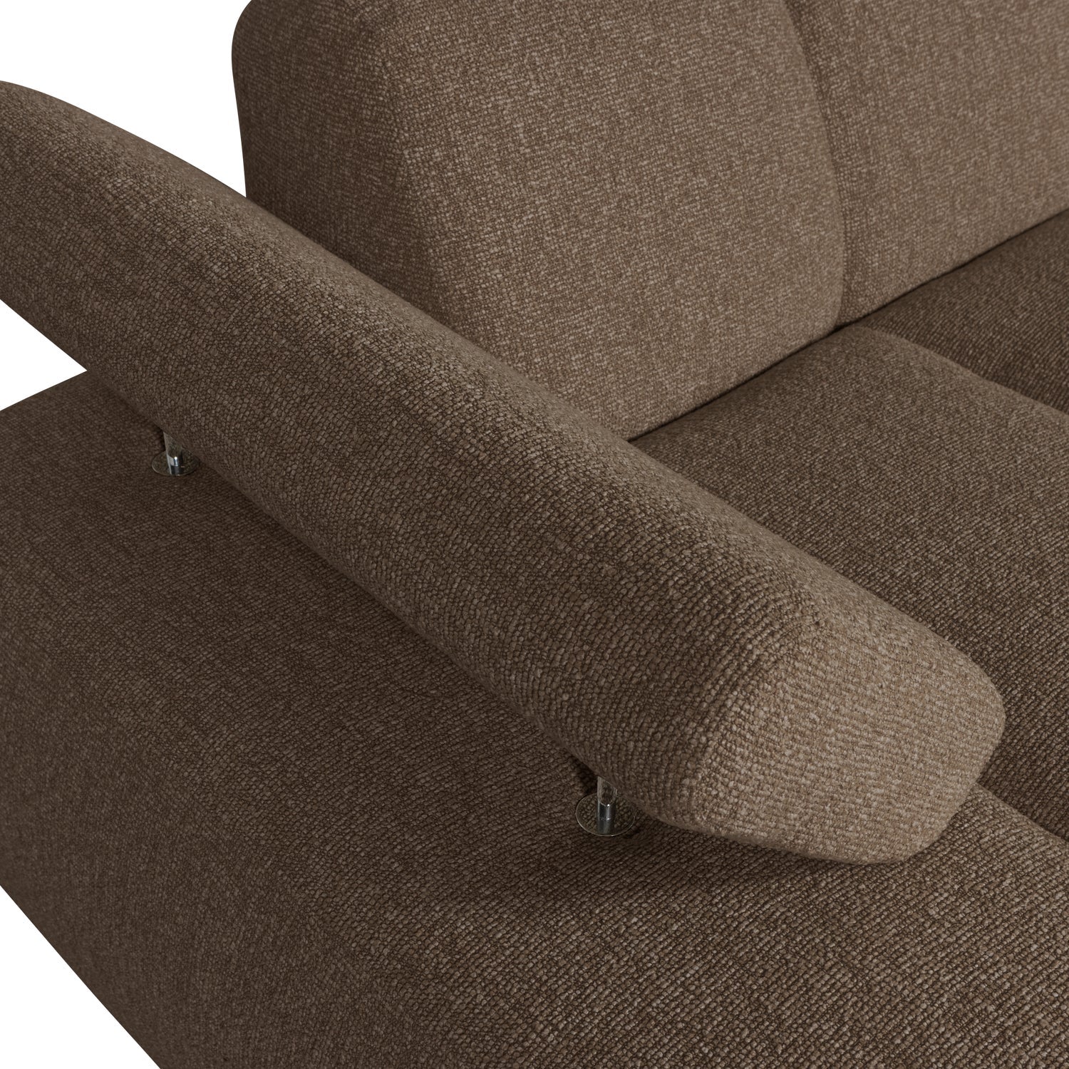 Modulares Sofa MOJO - linksseitiger Chaiselongue in dunkelbraunem Bouclé