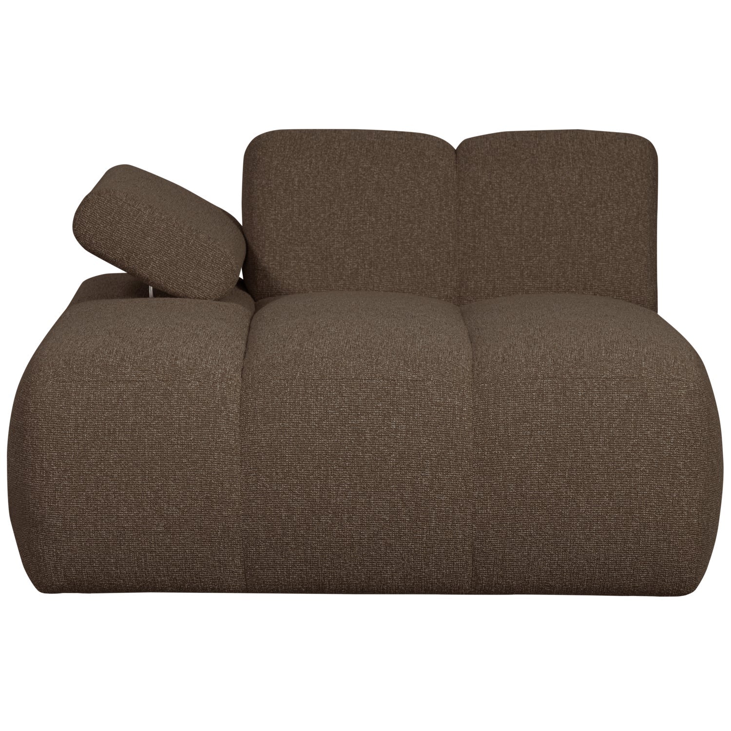 Modulares Sofa MOJO - linksseitiger Chaiselongue in dunkelbraunem Bouclé