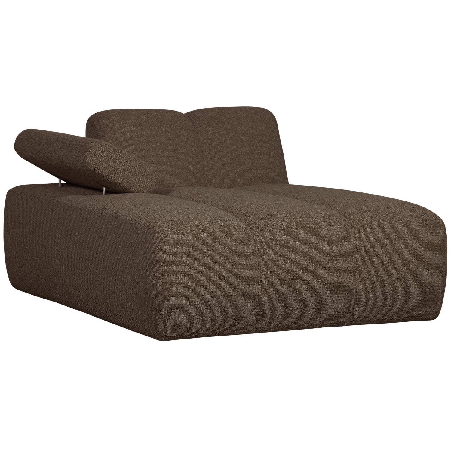 Modulares Sofa MOJO - linksseitiger Chaiselongue in dunkelbraunem Bouclé