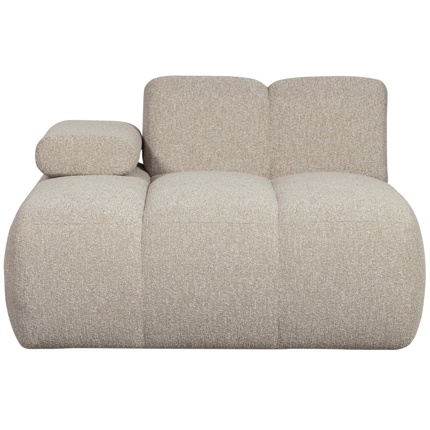 Modulares Sofa MOJO - linksseitiger beiger Melange Bouclé-Sessel