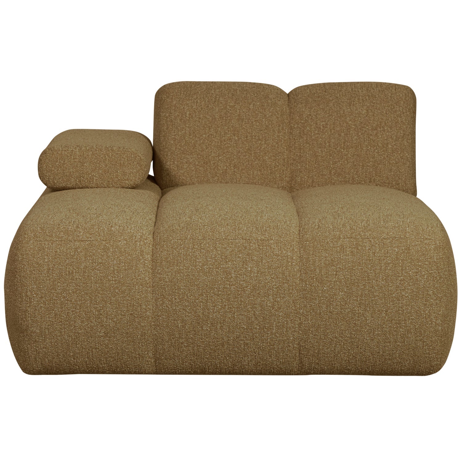 Modulares Sofa MOJO - linksseitiger Chaiselongue in dunklem Honig-Bouclé