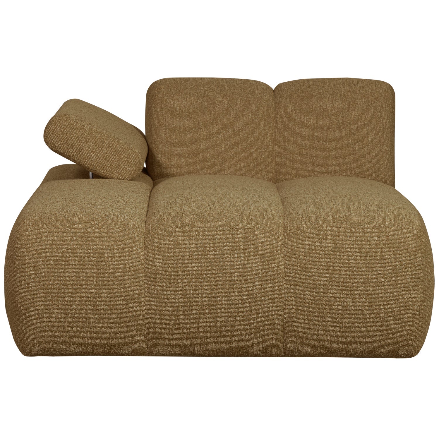 Modulares Sofa MOJO - linksseitiger Chaiselongue in dunklem Honig-Bouclé