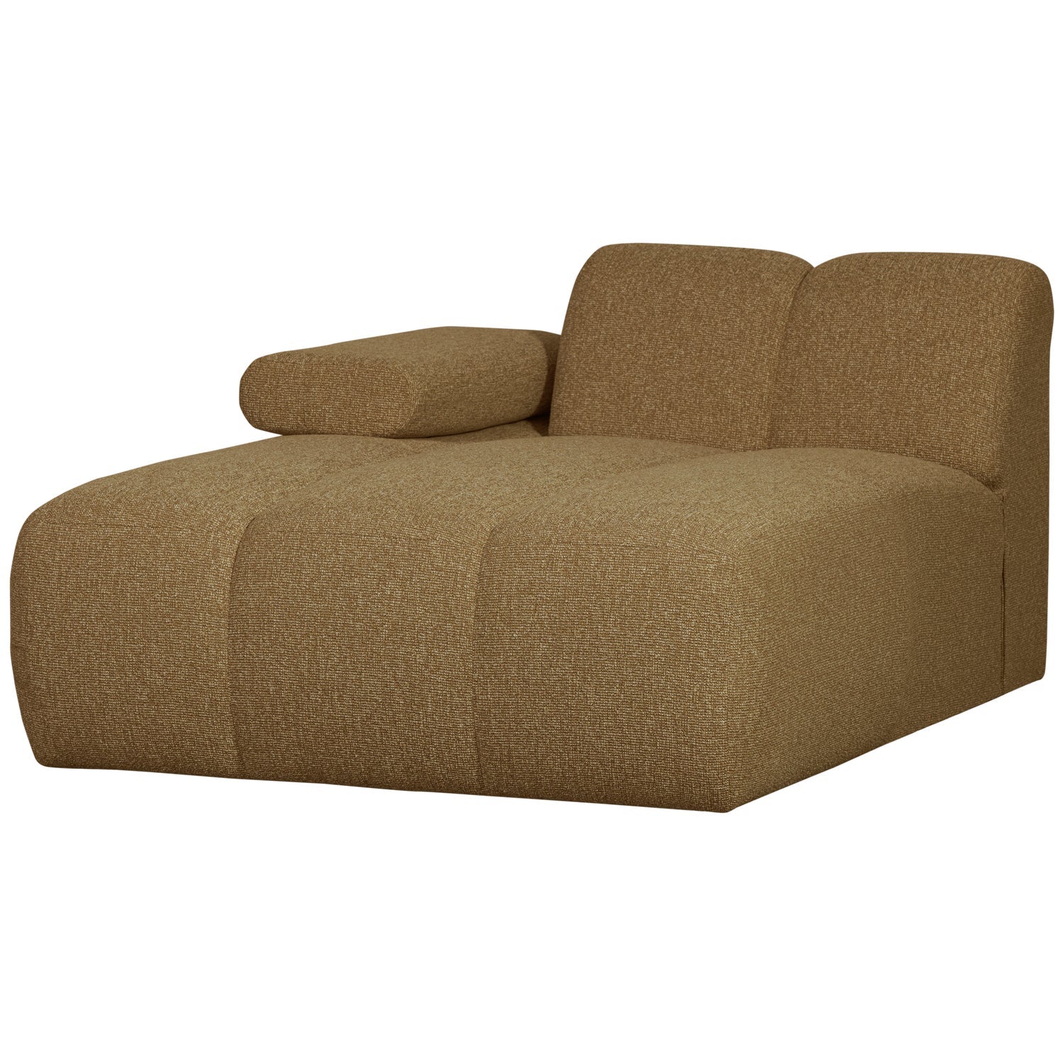 Modulares Sofa MOJO - linksseitiger Chaiselongue in dunklem Honig-Bouclé