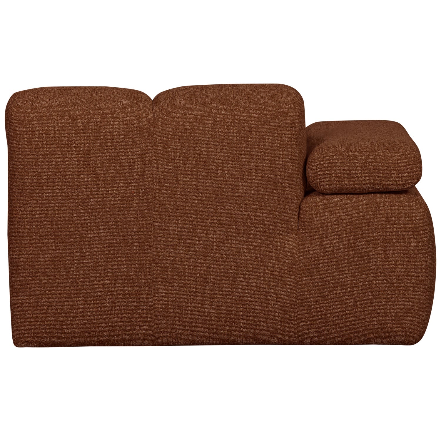 Modulares Sofa MOJO - linksseitiger Chaiselongue in braunem Bouclé