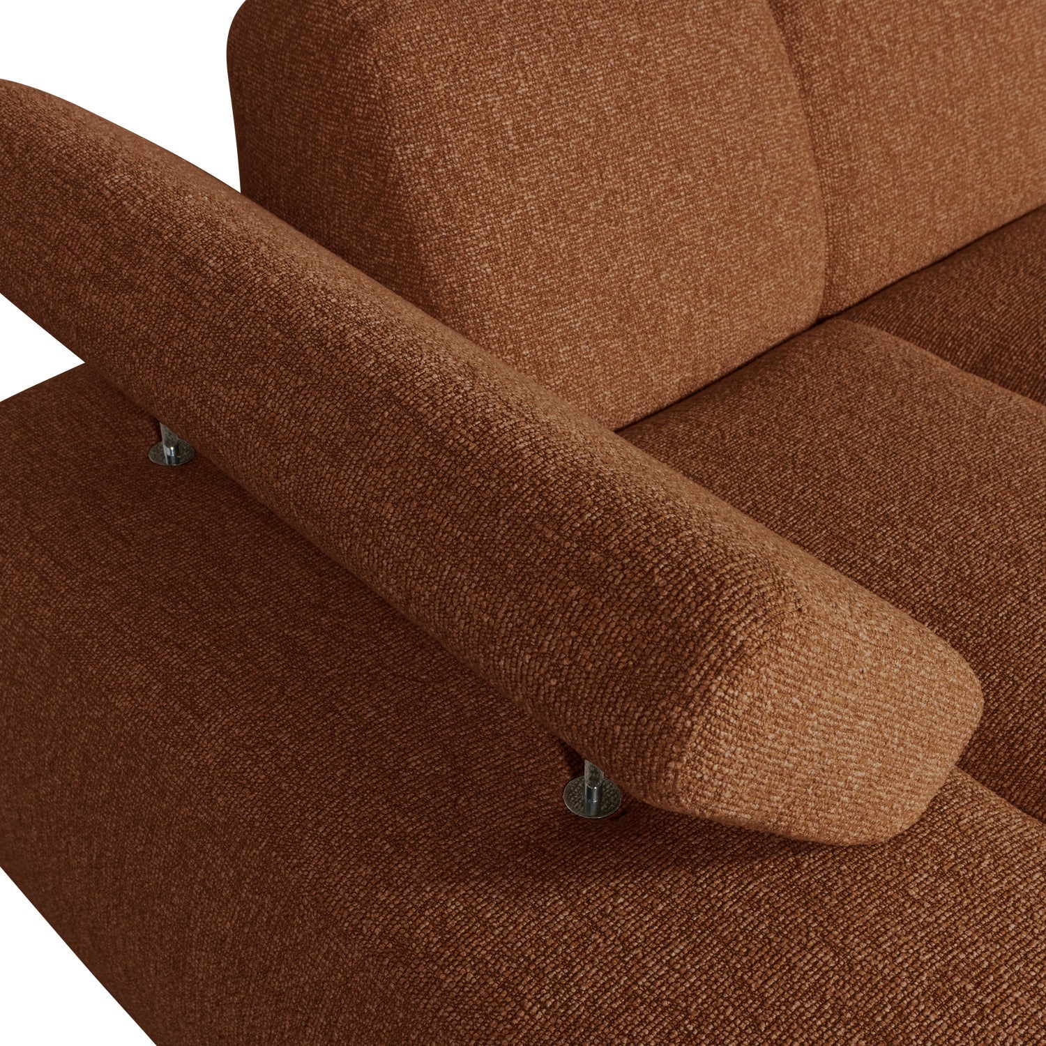 Modulares Sofa MOJO - linksseitiger Chaiselongue in braunem Bouclé