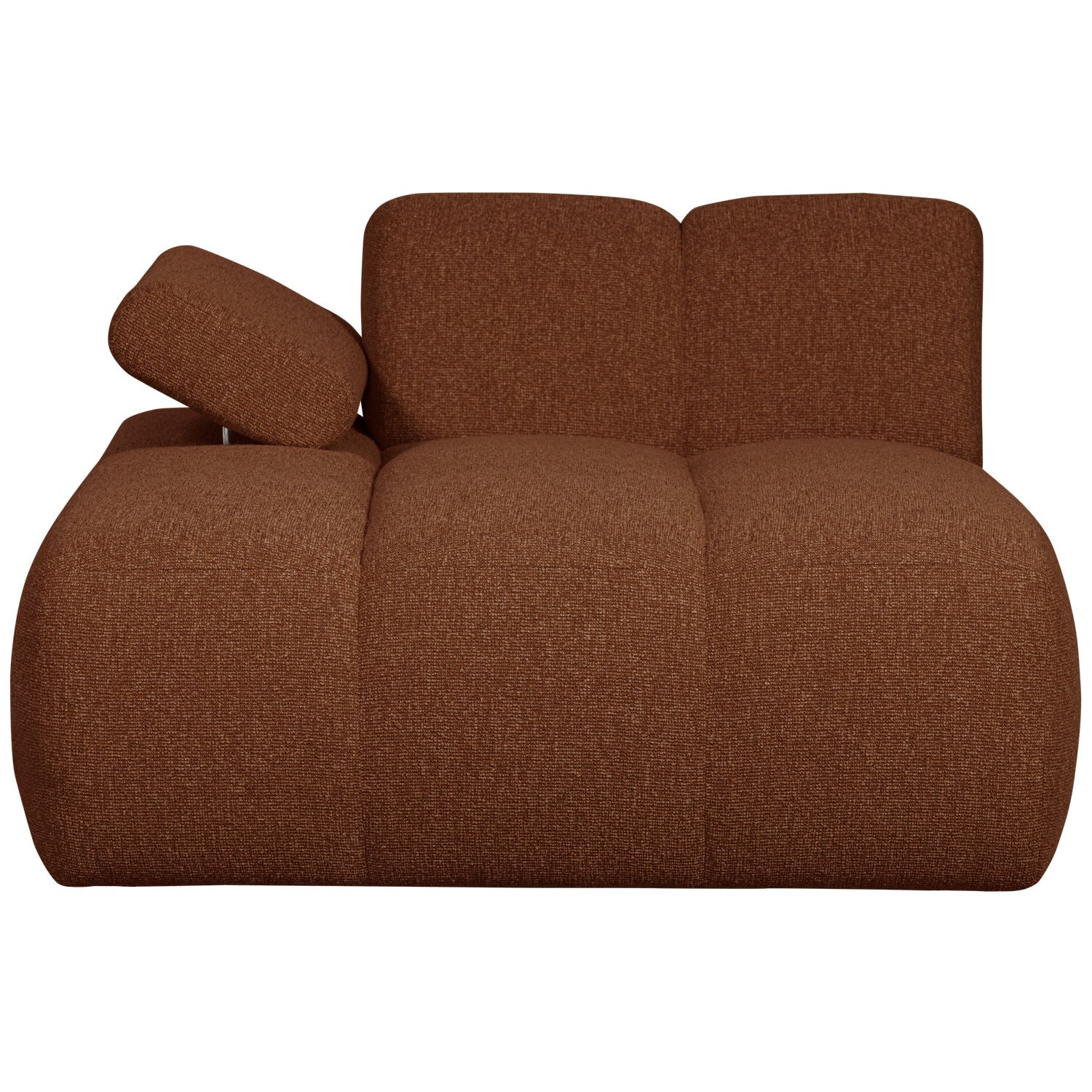 Modulares Sofa MOJO - linksseitiger Chaiselongue in braunem Bouclé