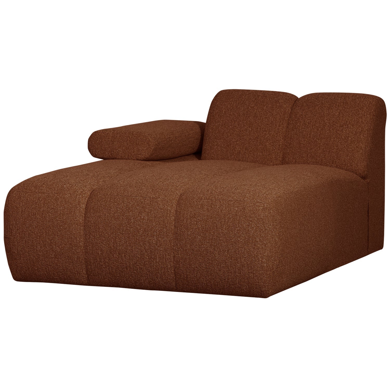Modulares Sofa MOJO - linksseitiger Chaiselongue in braunem Bouclé