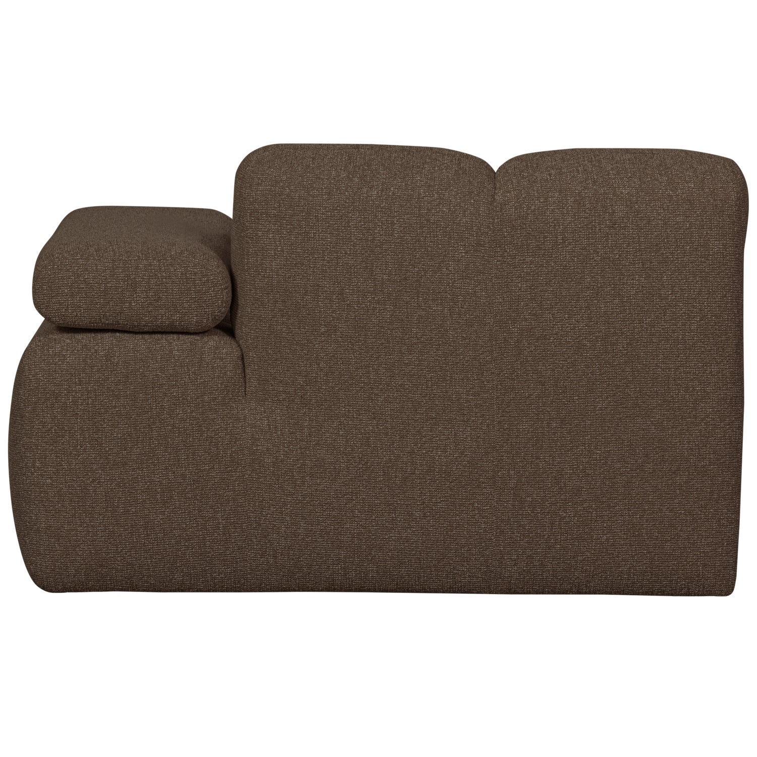 Modulares Sofa MOJO - rechtsseitiger Chaiselongue in dunkelbraunem Bouclé