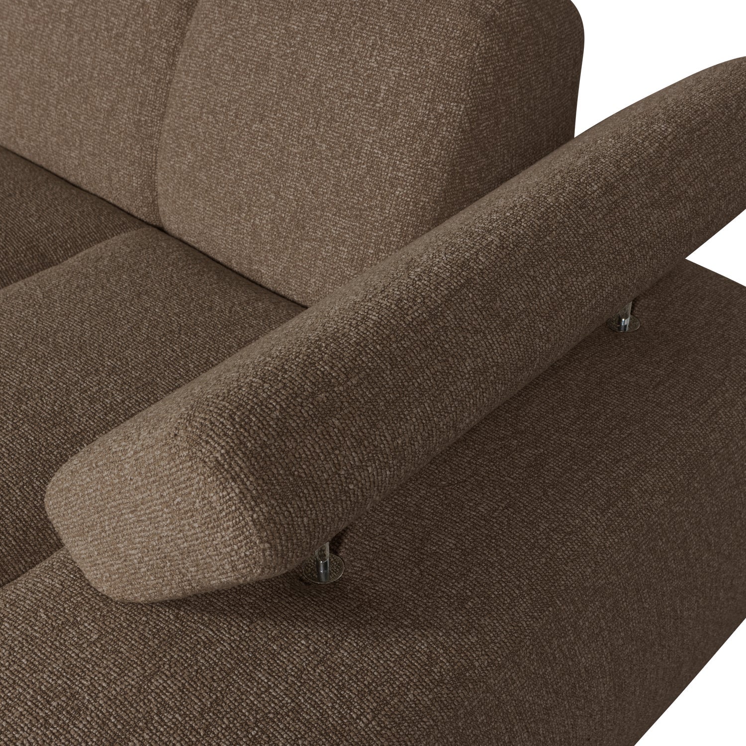 Modulares Sofa MOJO - rechtsseitiger Chaiselongue in dunkelbraunem Bouclé