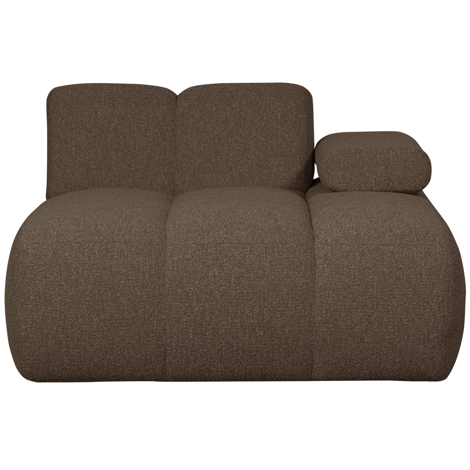 Modulares Sofa MOJO - rechtsseitiger Chaiselongue in dunkelbraunem Bouclé