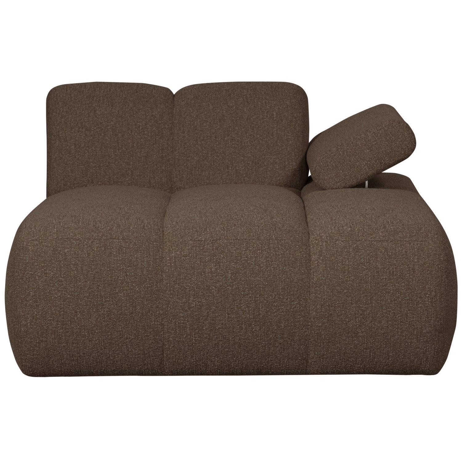 Modulares Sofa MOJO - rechtsseitiger Chaiselongue in dunkelbraunem Bouclé