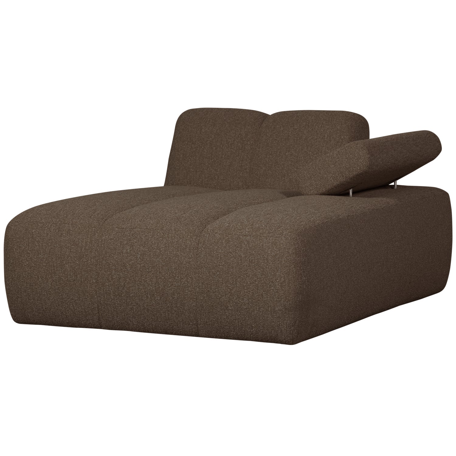 Modulares Sofa MOJO - rechtsseitiger Chaiselongue in dunkelbraunem Bouclé